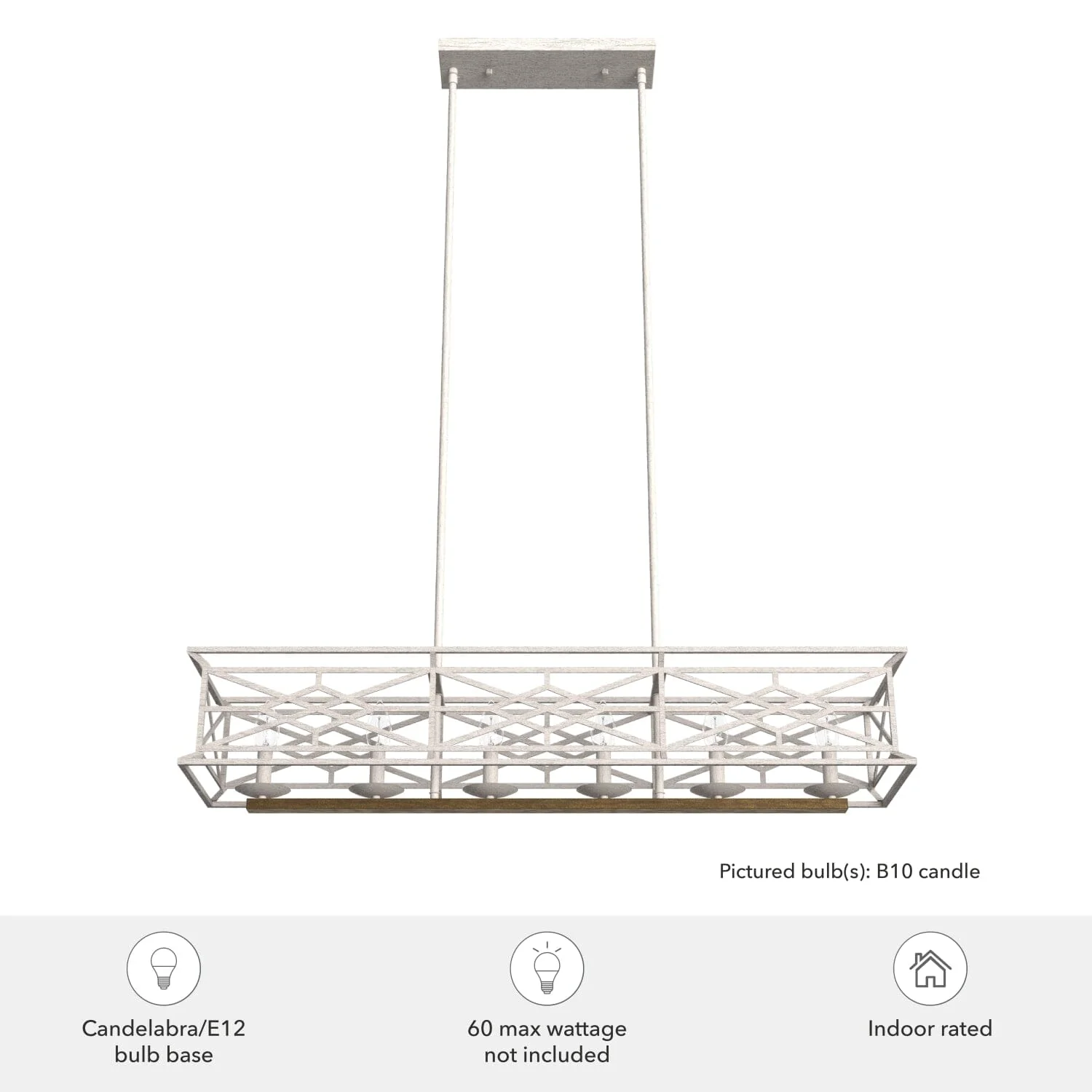 Langwood 6 Light Linear Chandelier 6 Langwood 6 Light Linear Chandelier