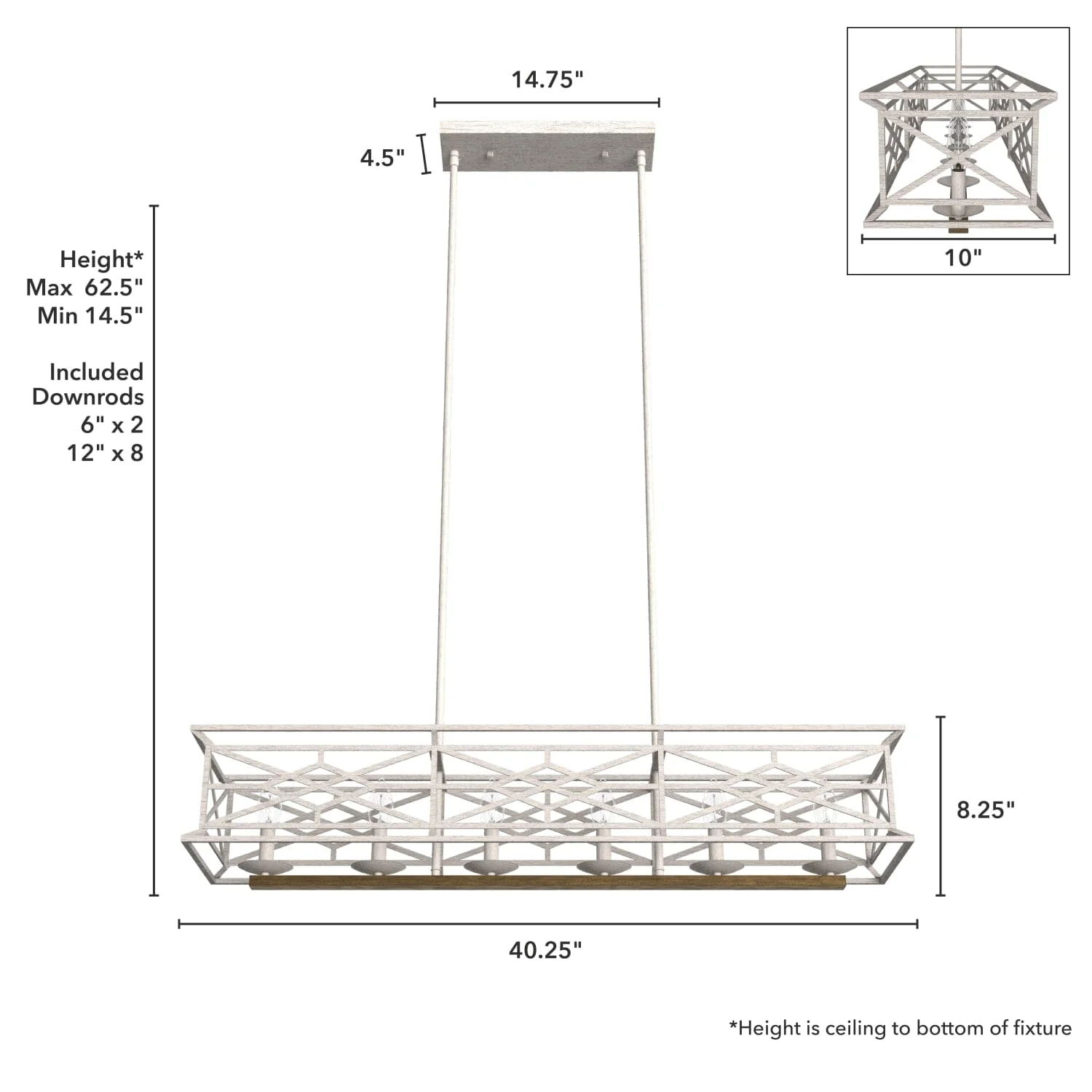 Langwood 6 Light Linear Chandelier 8 Langwood 6 Light Linear Chandelier