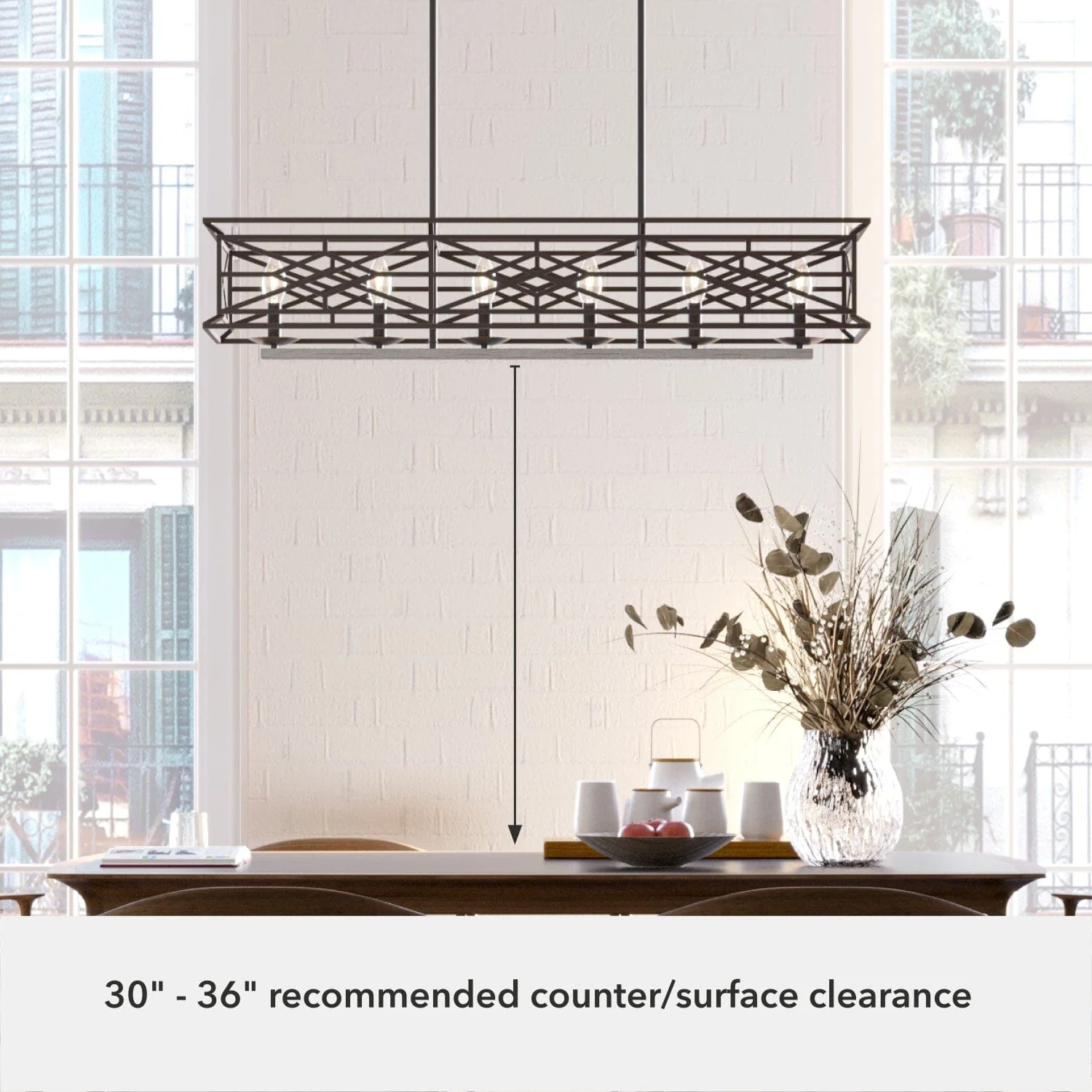 Langwood 6 Light Linear Chandelier 9 Langwood 6 Light Linear Chandelier