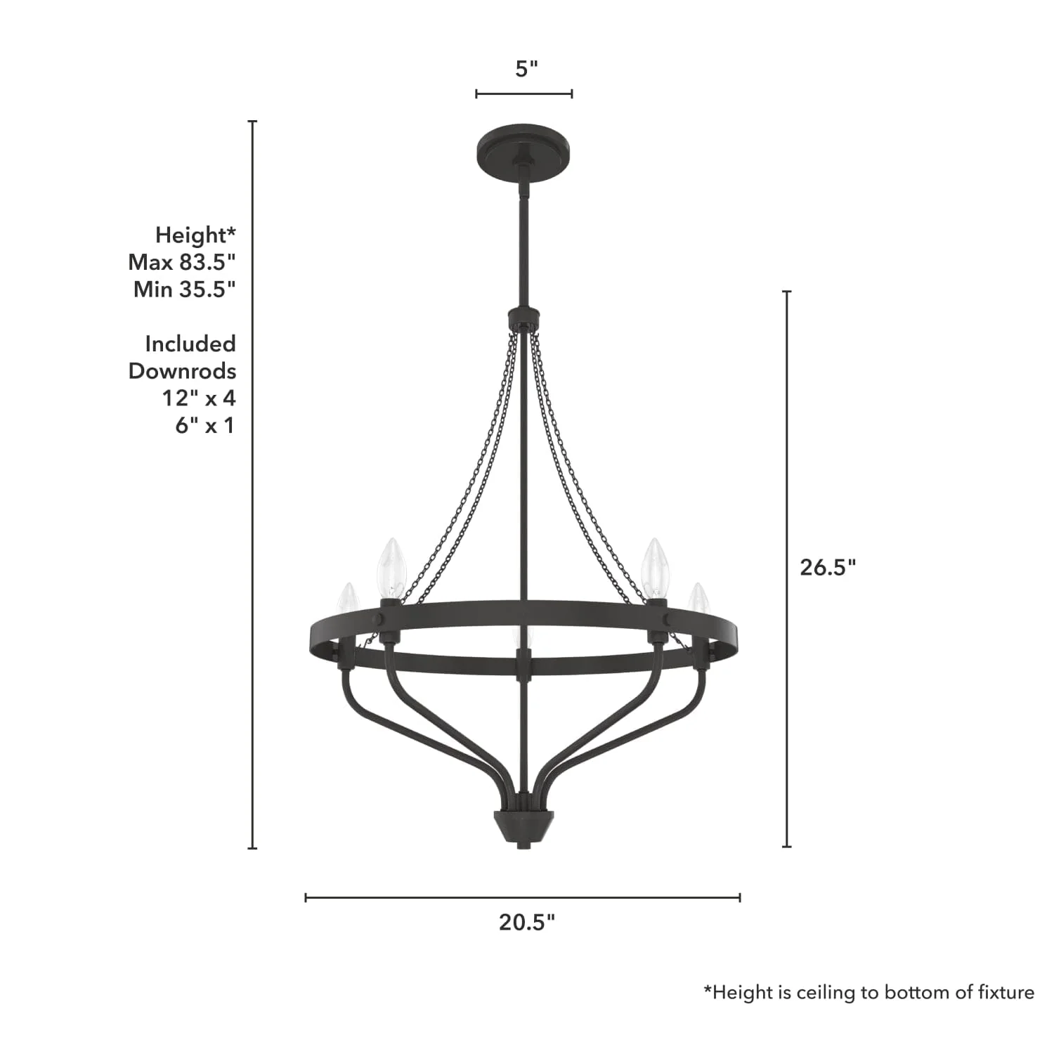 Merlin 5 Light Chandelier 7 Merlin 5 Light Chandelier