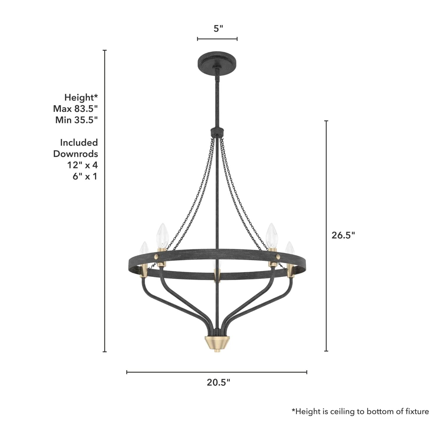 Merlin 5 Light Chandelier 8 Merlin 5 Light Chandelier