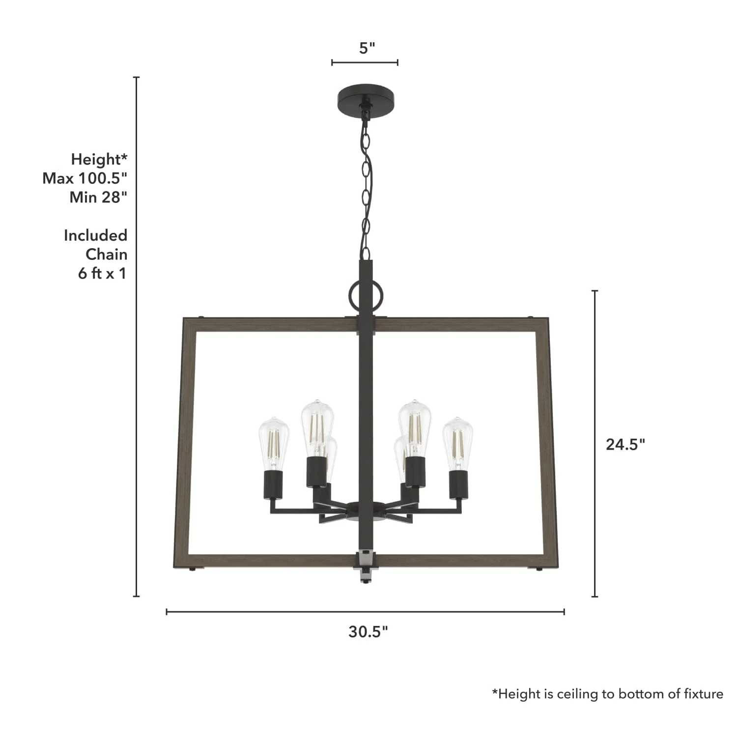 Woodburn 6 Light 30 Inch Foyer Pendant 7 Woodburn 6 Light 30 Inch Foyer Pendant
