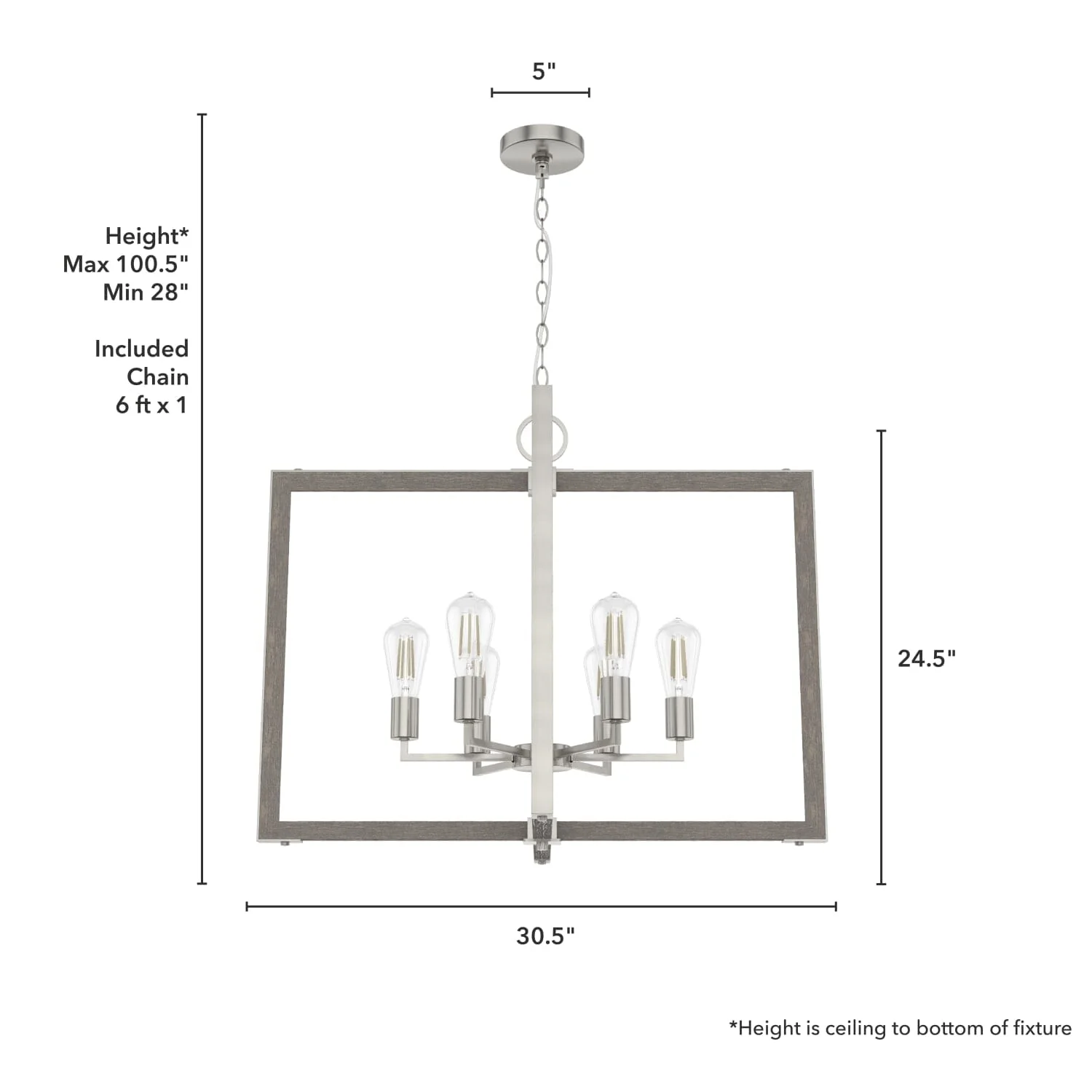 Woodburn 6 Light 30 Inch Foyer Pendant 8 Woodburn 6 Light 30 Inch Foyer Pendant