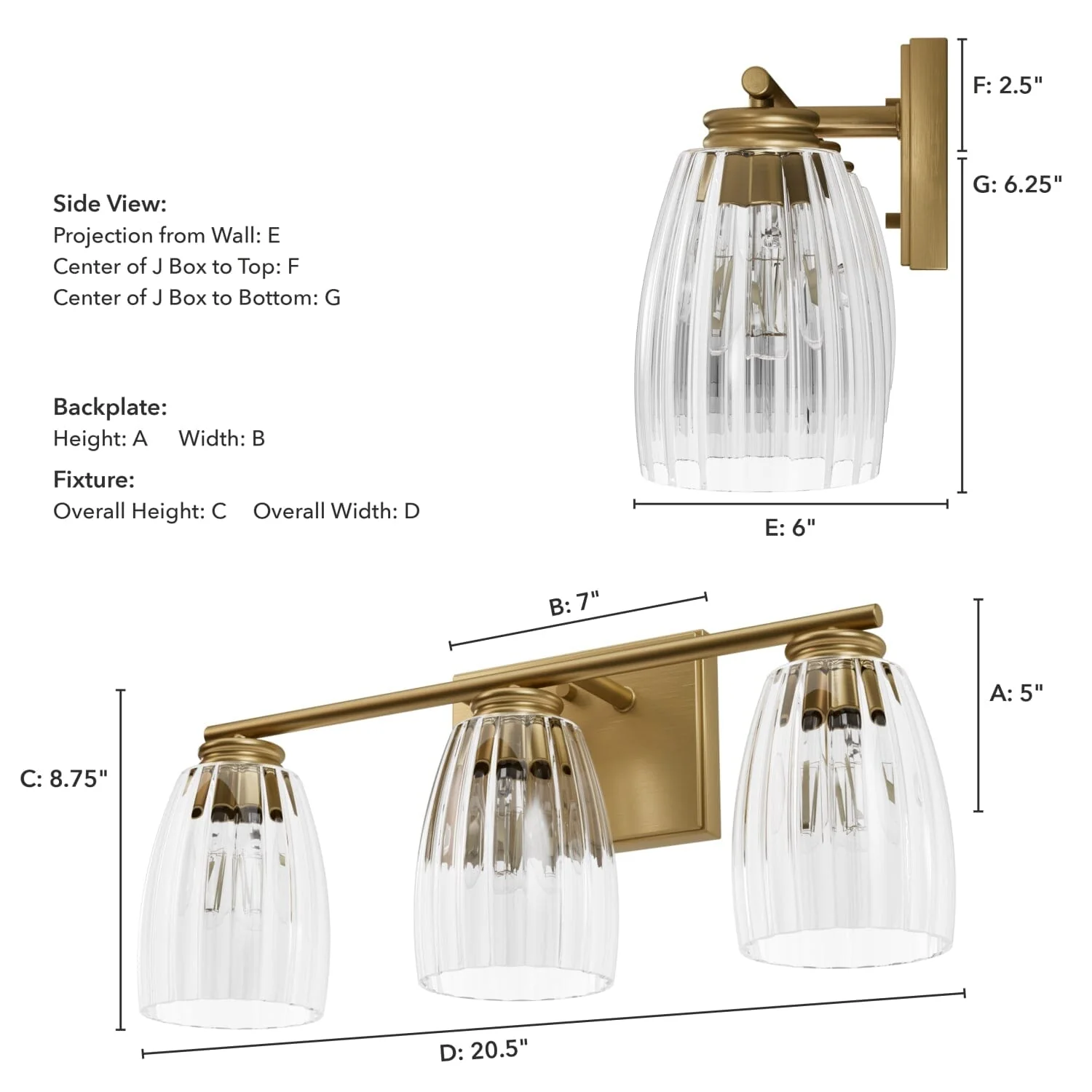 Rossmoor 3 Light Vanity 7 Rossmoor 3 Light Vanity