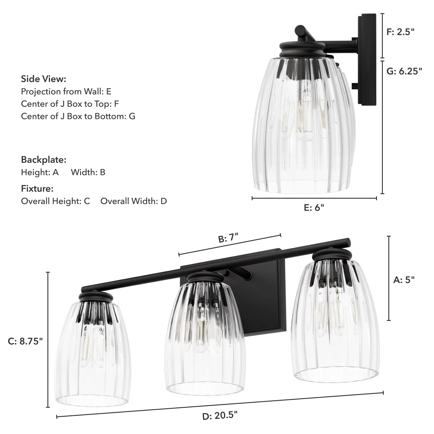 Rossmoor 3 Light Vanity 8 Rossmoor 3 Light Vanity