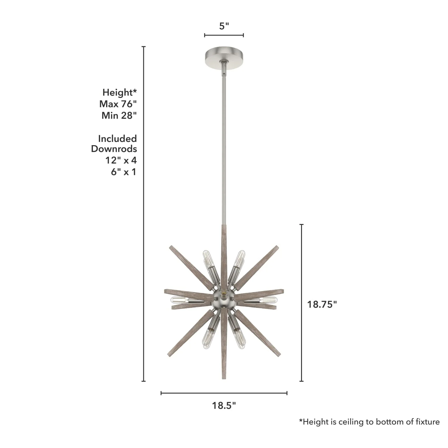 18 inch Jupiter Star 12 Light Pendant 4 18 inch Jupiter Star 12 Light Pendant