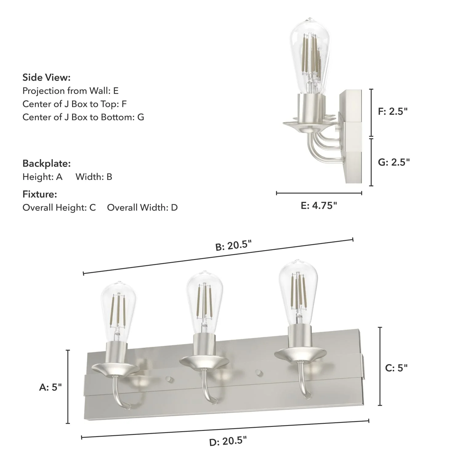 Perch Point 3 Light Vanity 6 Perch Point 3 Light Vanity