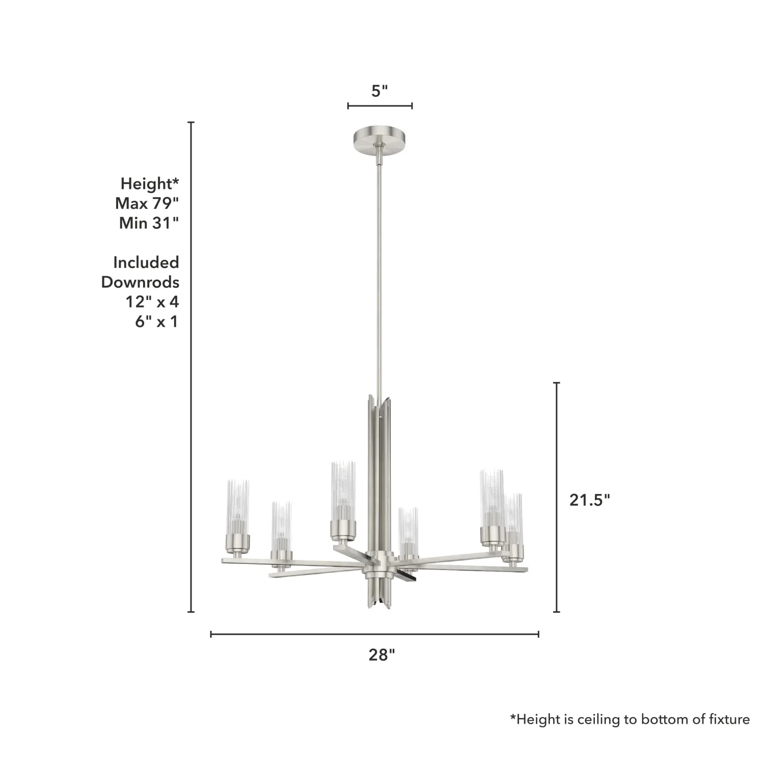 Gatz 6 Light Chandelier 4 Gatz 6 Light Chandelier
