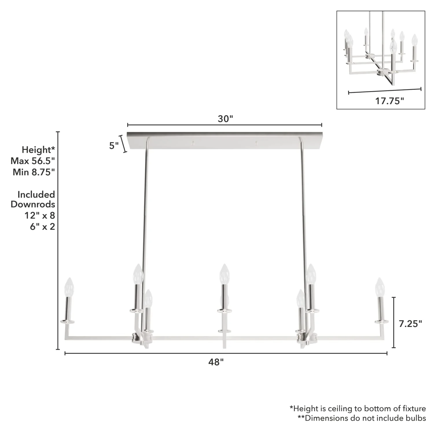 Bearden 8 Light Linear Chandelier 4 Bearden 8 Light Linear Chandelier