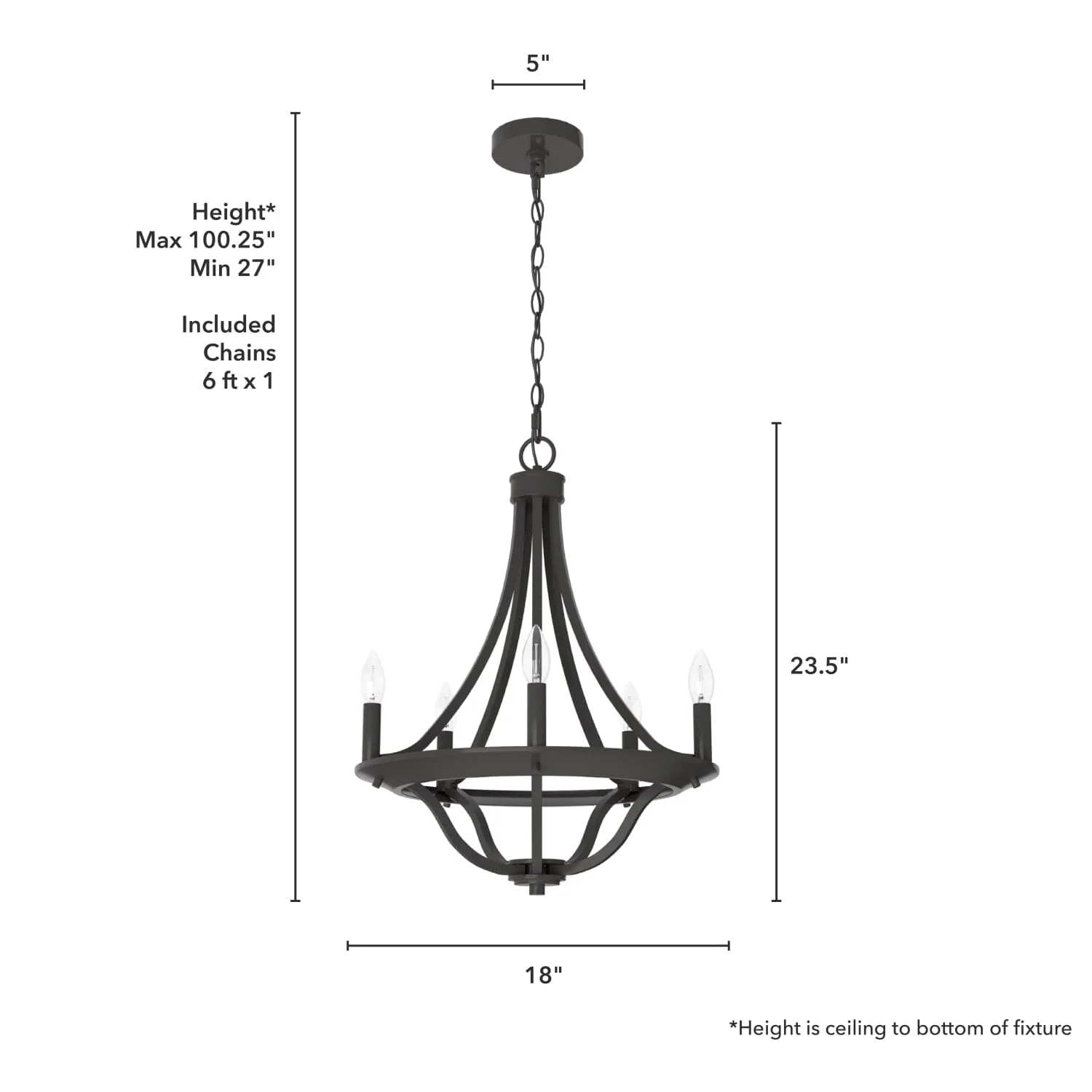 Perch Point Chandelier 5 Light 18 inch 4 Perch Point Chandelier 5 Light 18 inch