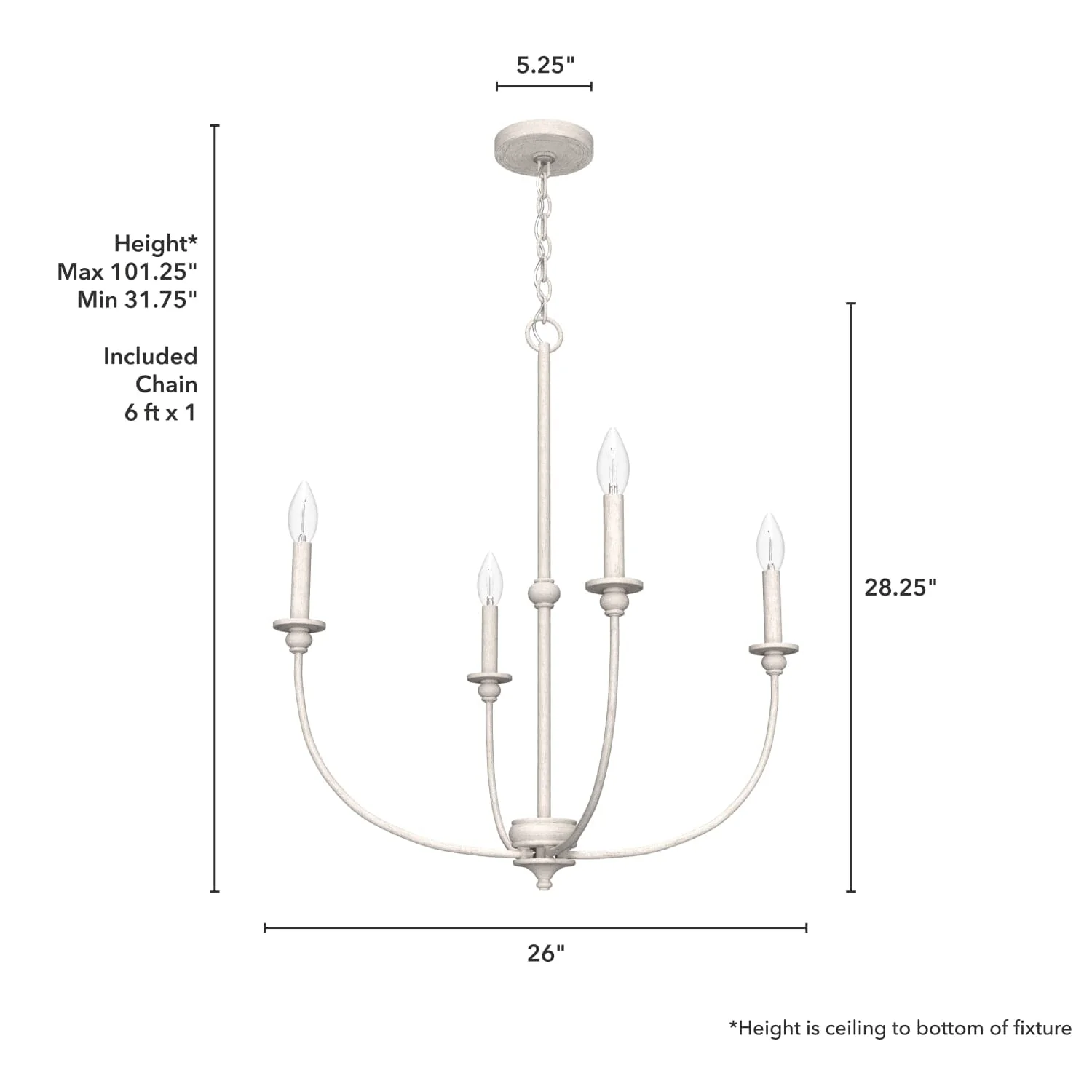 Southcrest Chandelier 4 Light 26 inch 4 Southcrest Chandelier 4 Light 26 inch