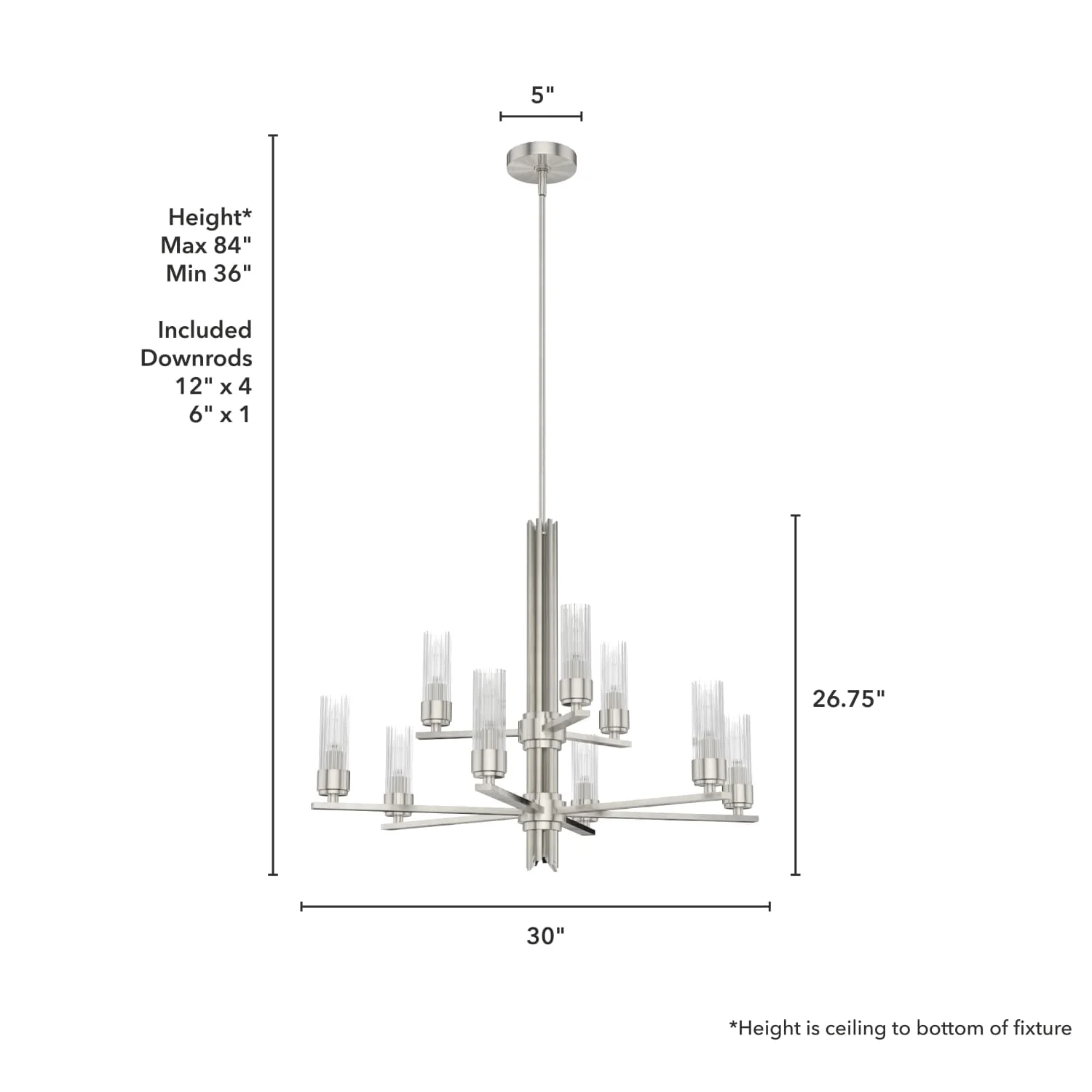 Gatz Chandelier 9 Light 2-tier 4 Gatz Chandelier 9 Light 2-tier