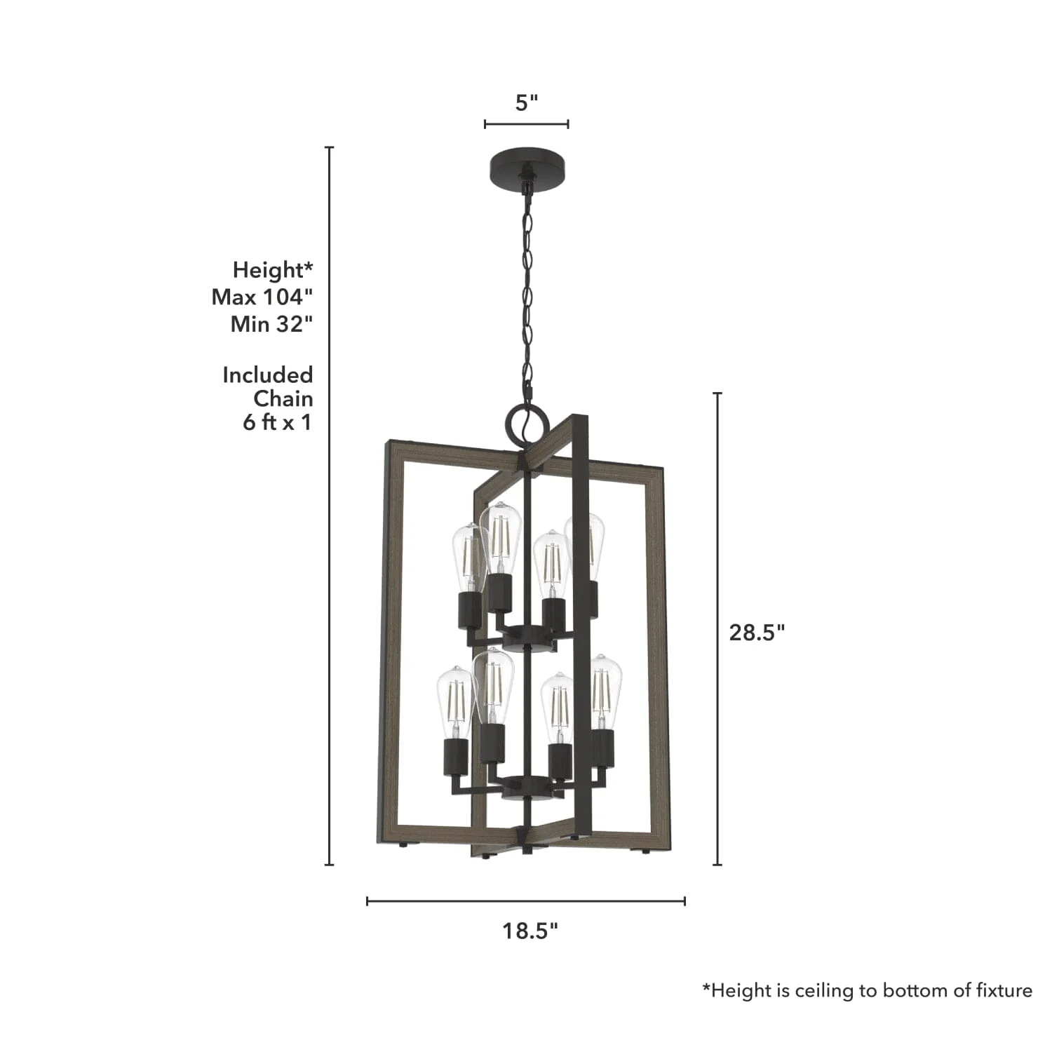 Woodburn 8 Light 18 Inch Foyer Pendant 7 Woodburn 8 Light 18 Inch Foyer Pendant