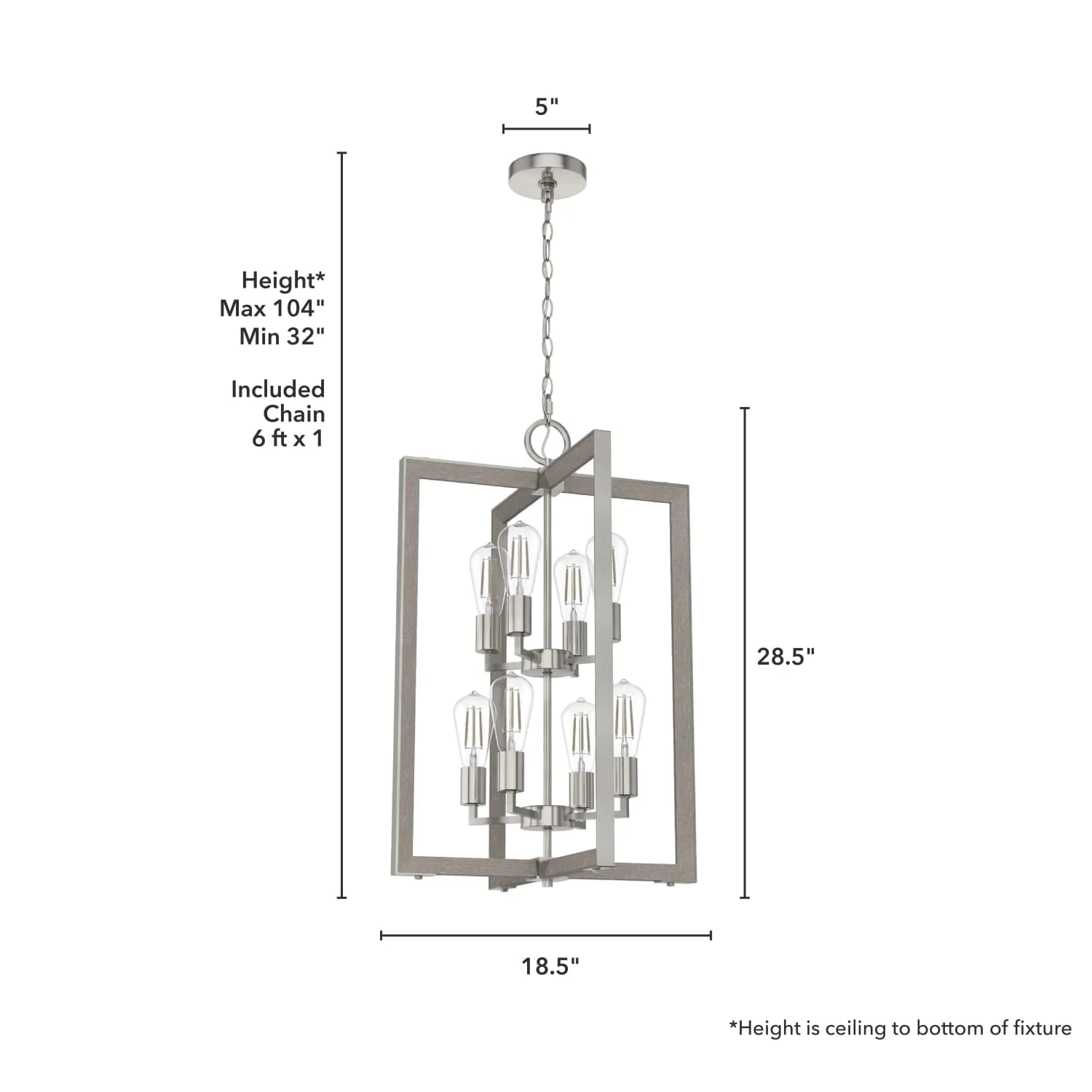 Woodburn 8 Light 18 Inch Foyer Pendant 8 Woodburn 8 Light 18 Inch Foyer Pendant