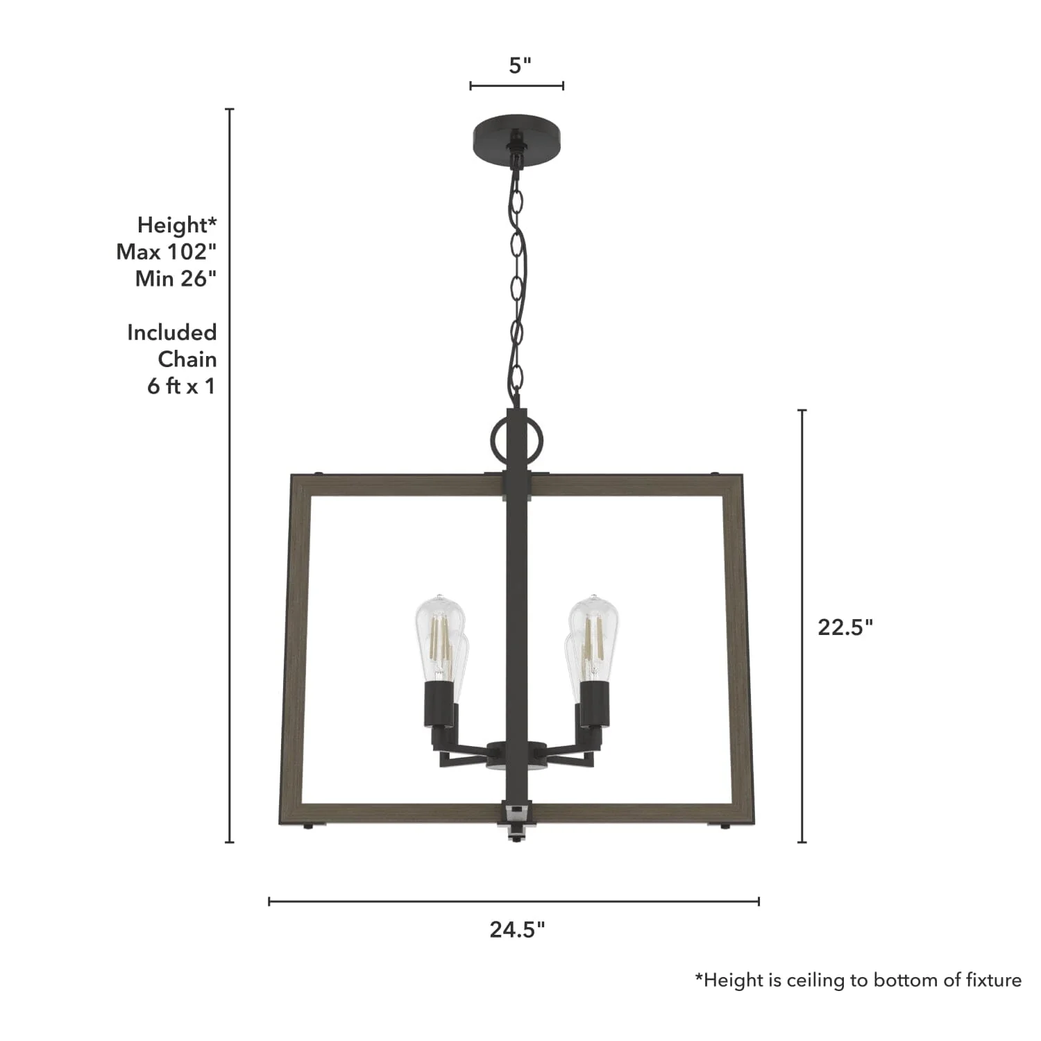 Woodburn 4 Light 24 Inch Foyer Pendant 7 Woodburn 4 Light 24 Inch Foyer Pendant
