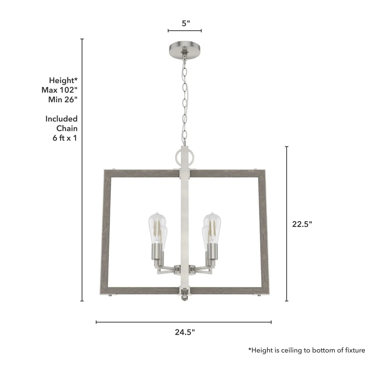 Woodburn 4 Light 24 Inch Foyer Pendant 8 Woodburn 4 Light 24 Inch Foyer Pendant