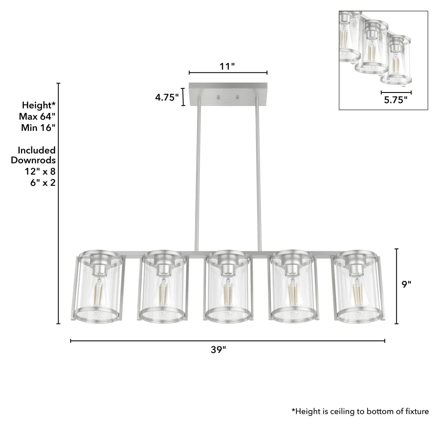 Astwood 5 Light Linear Chandelier 11 Astwood 5 Light Linear Chandelier