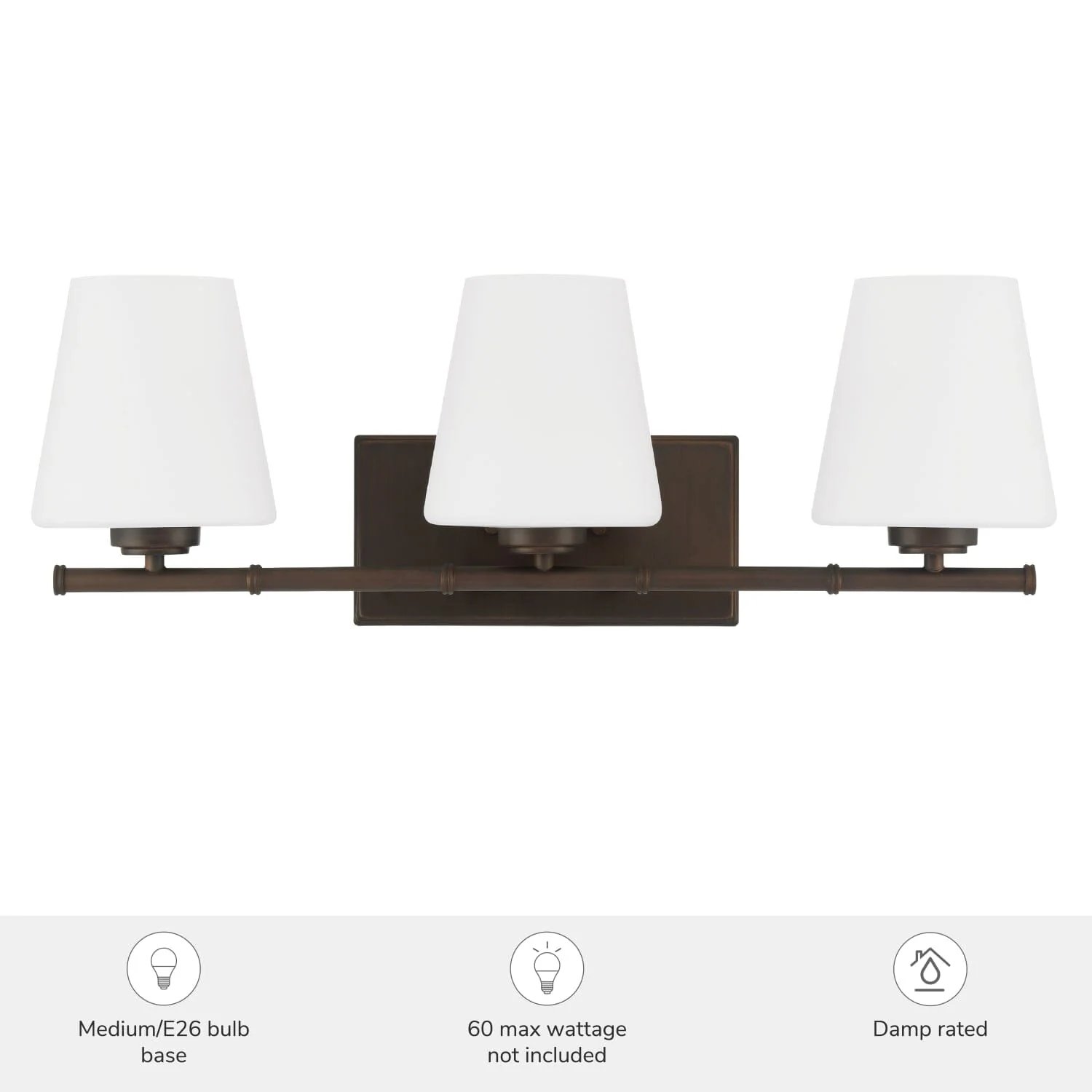 Fauna Grove 3 Light Medium 25 Inch Vanity 6 Fauna Grove 3 Light Medium 25 Inch Vanity
