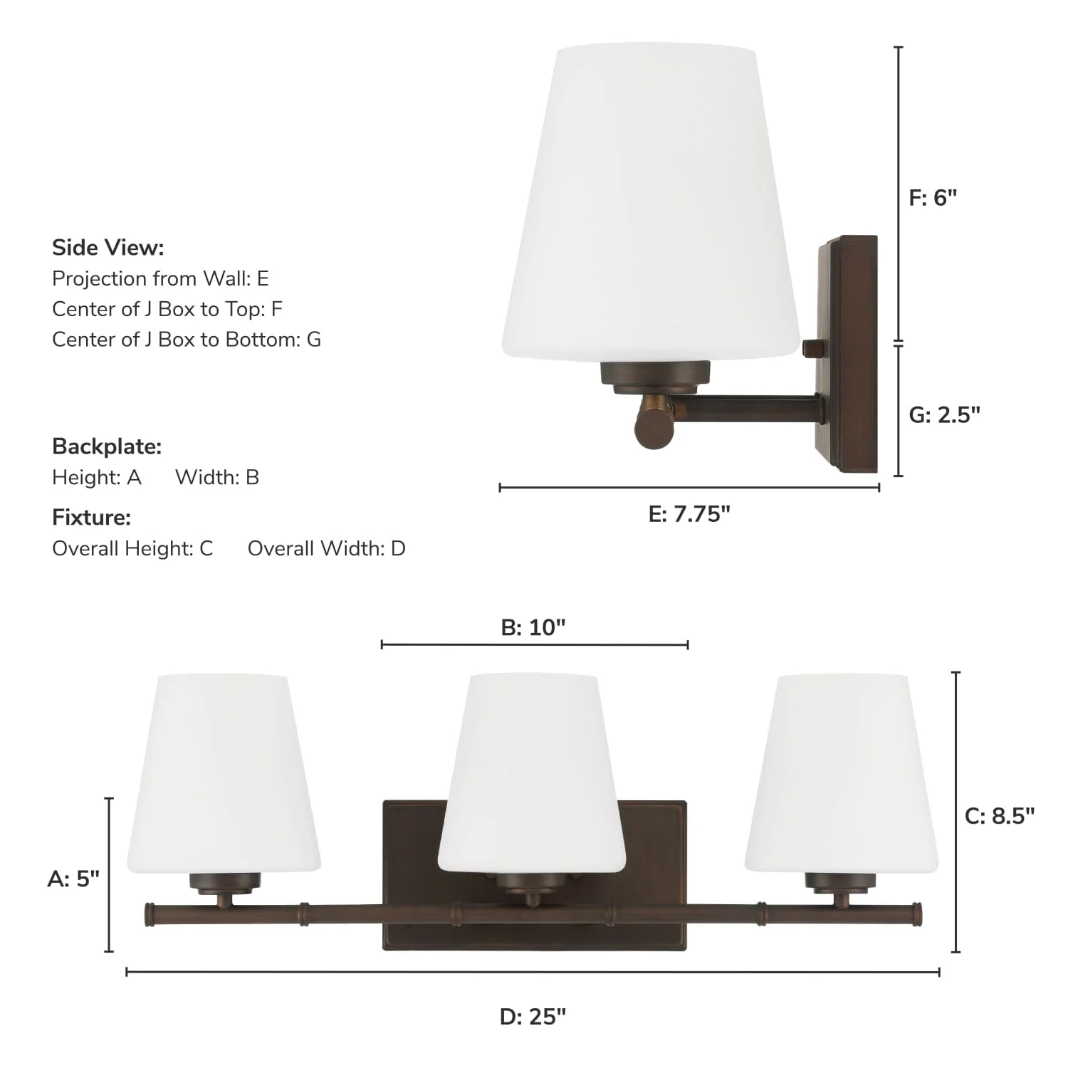 Fauna Grove 3 Light Medium 25 Inch Vanity 8 Fauna Grove 3 Light Medium 25 Inch Vanity