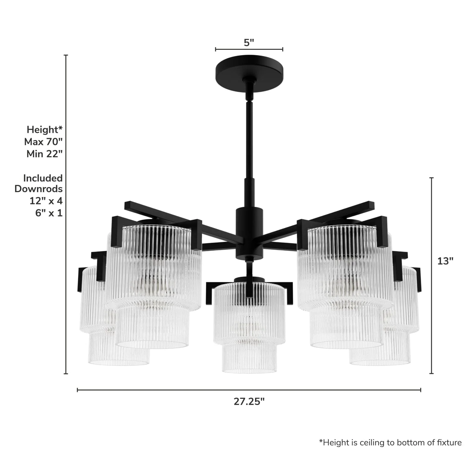Ontario Jasmine Roth 5 Light Medium 27 Inch Chandelier 10 Ontario Jasmine Roth 5 Light Medium 27 Inch Chandelier