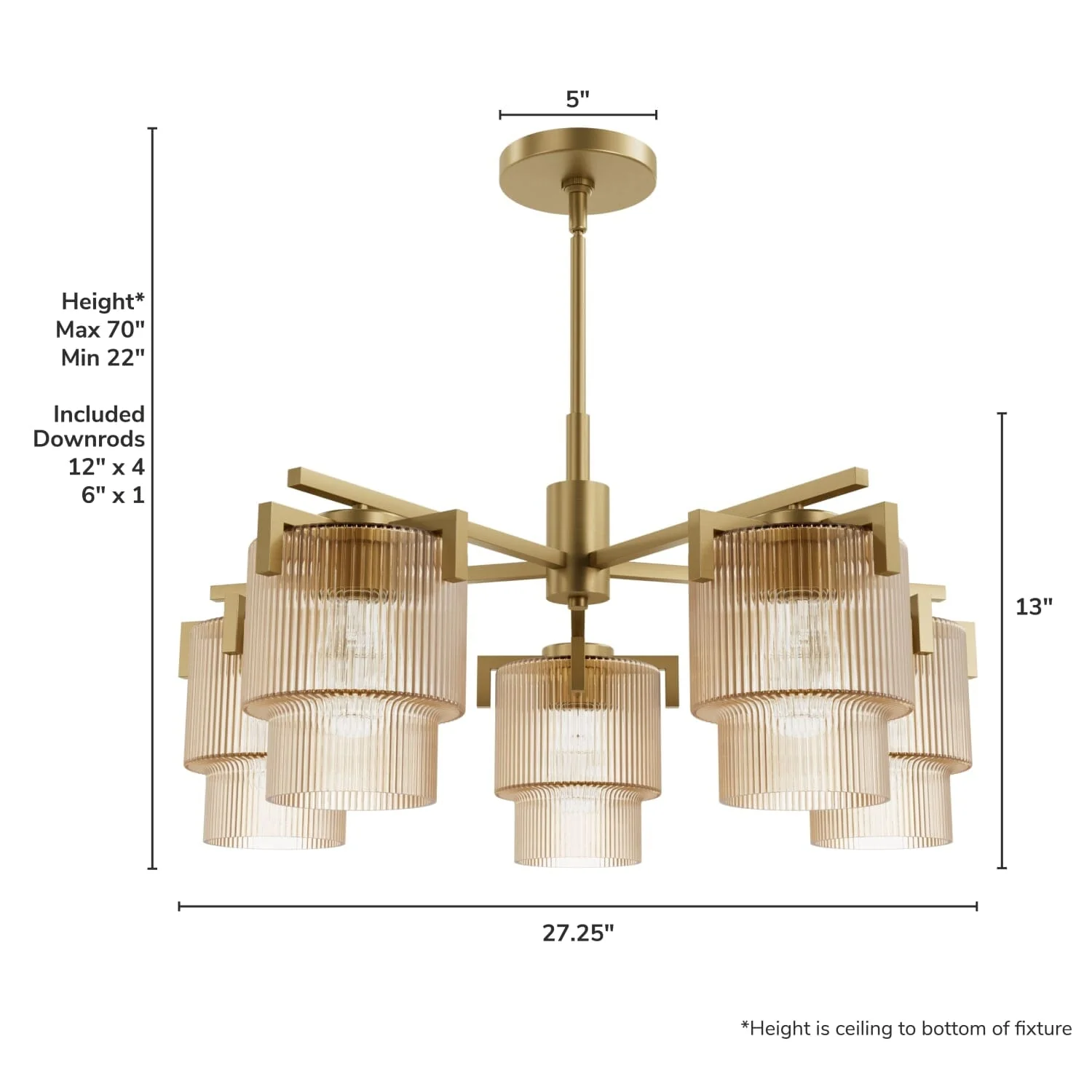 Ontario Jasmine Roth 5 Light Medium 27 Inch Chandelier 9 Ontario Jasmine Roth 5 Light Medium 27 Inch Chandelier