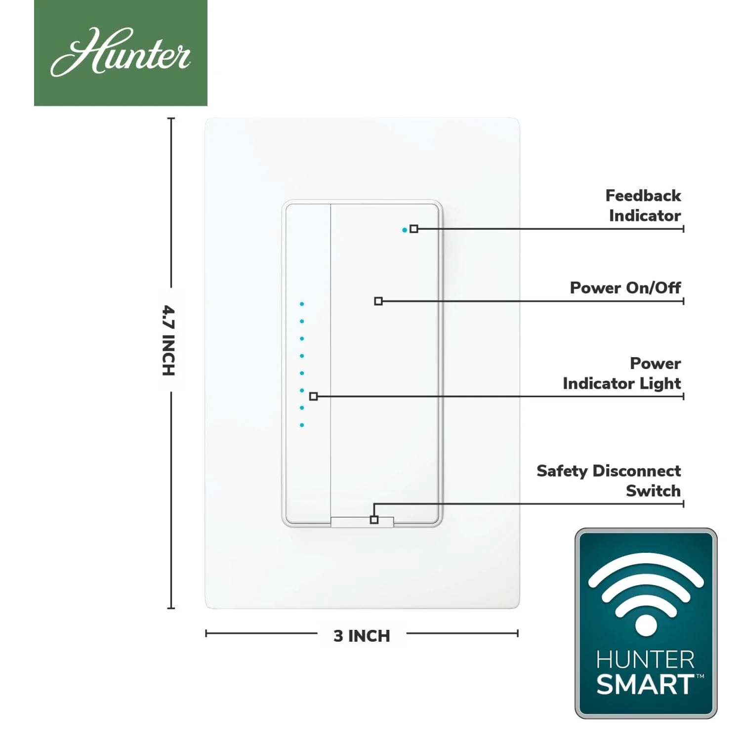 HunterSMART Dimmer Switch - 99984 3 HunterSMART Dimmer Switch - 99984