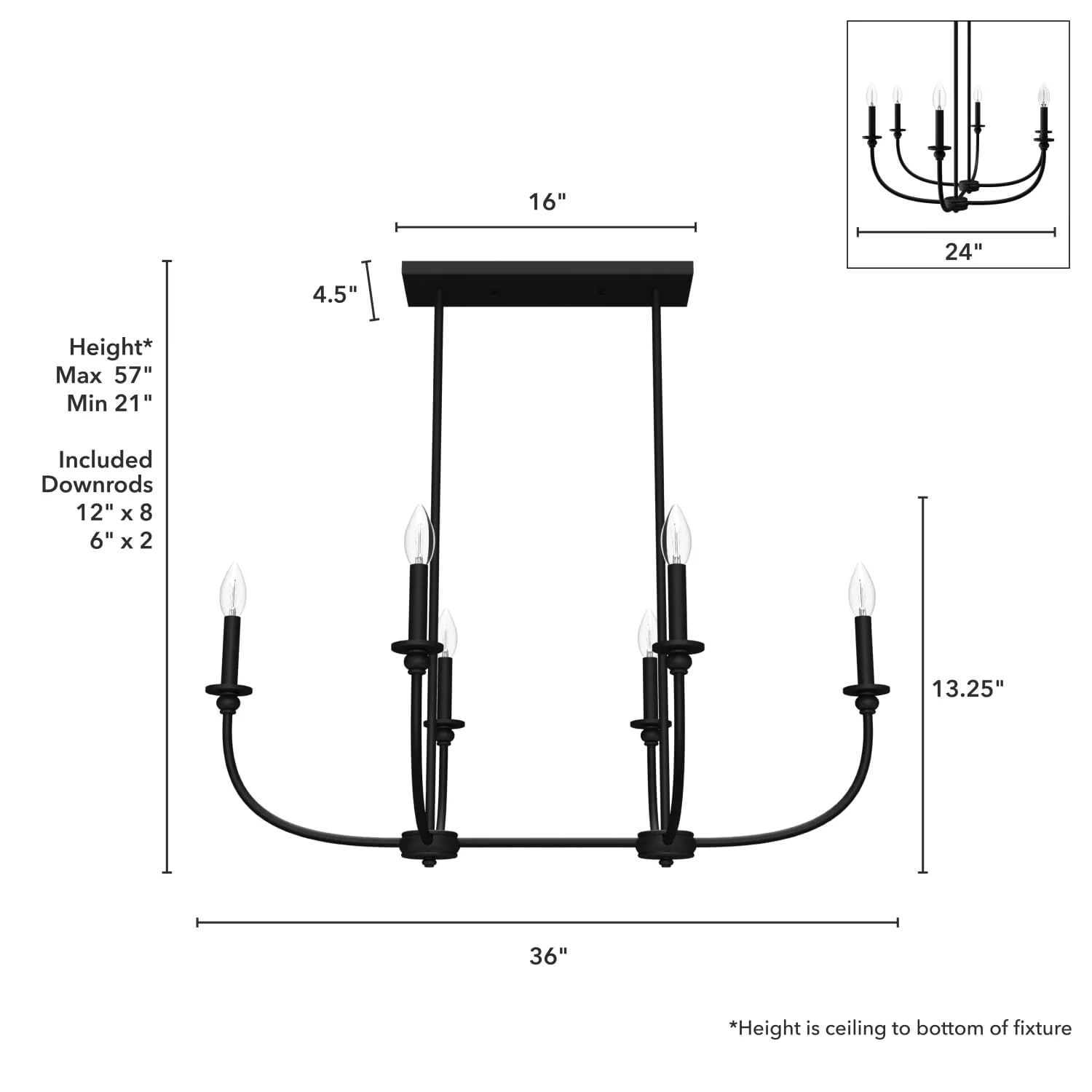 Southcrest 6 Light Linear Chandelier 8 Southcrest 6 Light Linear Chandelier