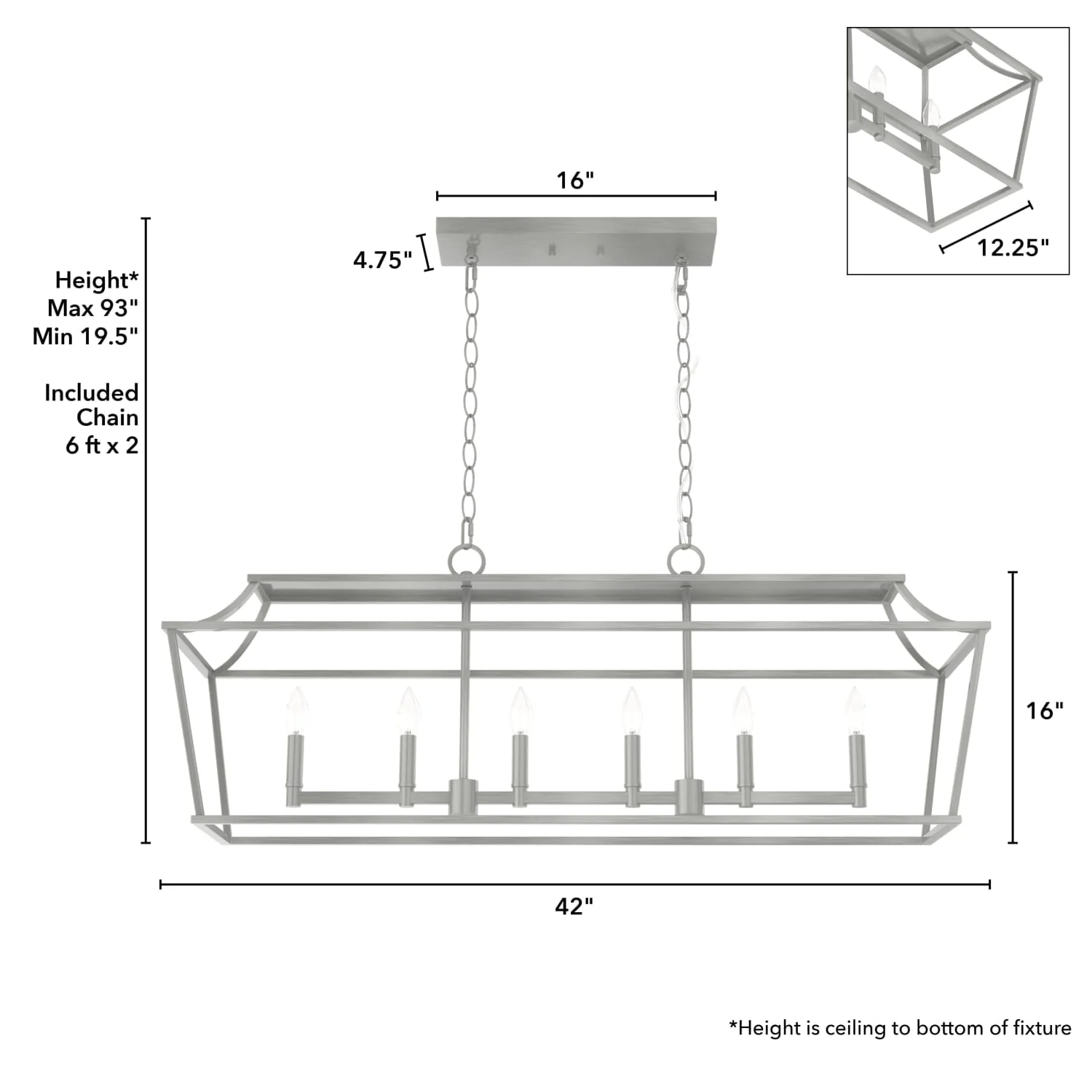 Laurel Ridge 6 Light Linear Chandelier 12 Laurel Ridge 6 Light Linear Chandelier
