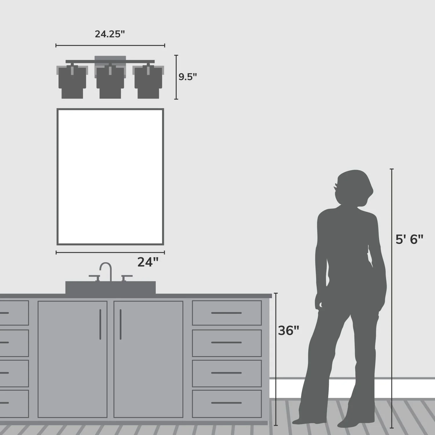 Ontario Jasmine Roth 3 Light Medium 24 Inch Bath Vanity 10 Ontario Jasmine Roth 3 Light Medium 24 Inch Bath Vanity