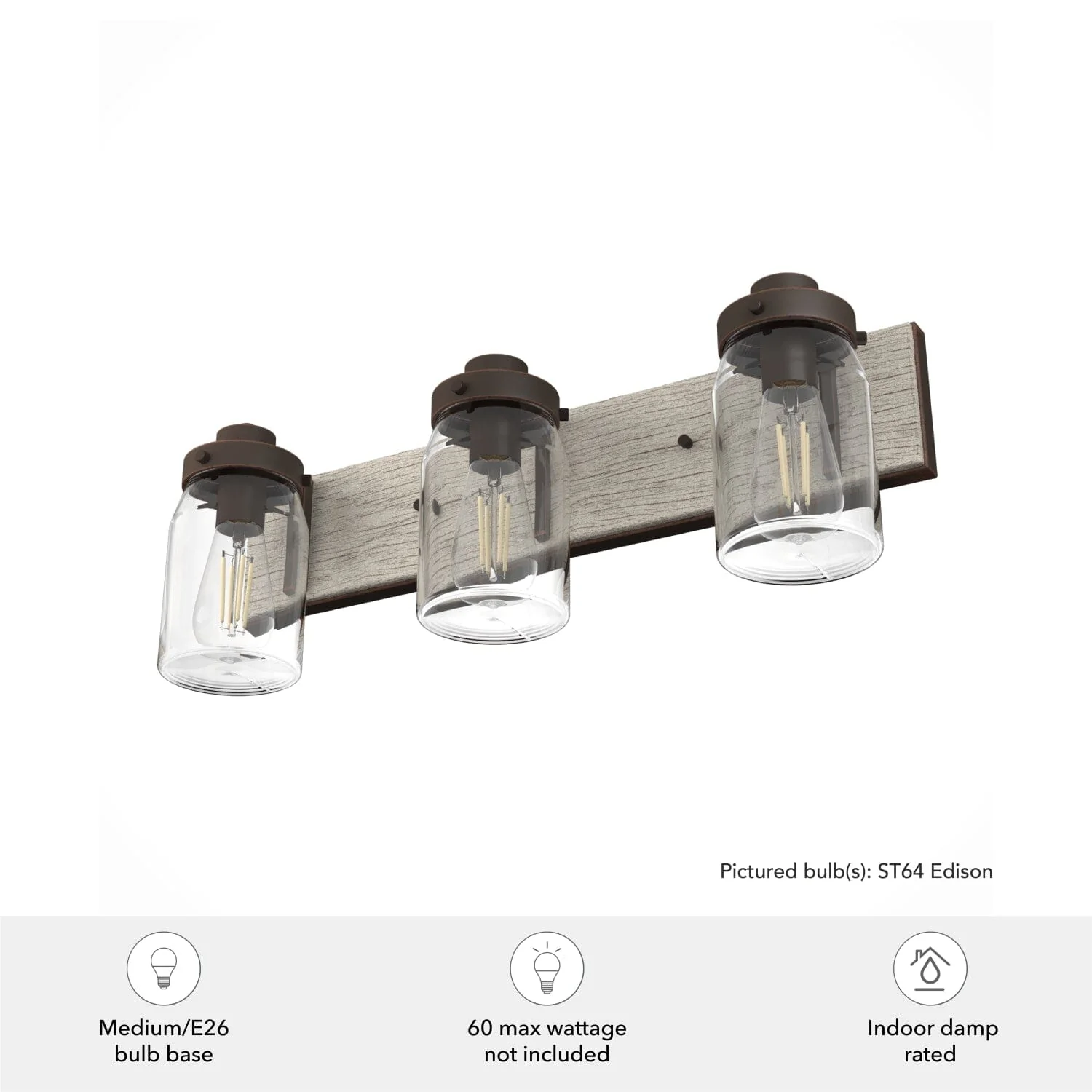 Devon Park 3 Light Vanity 6 Devon Park 3 Light Vanity