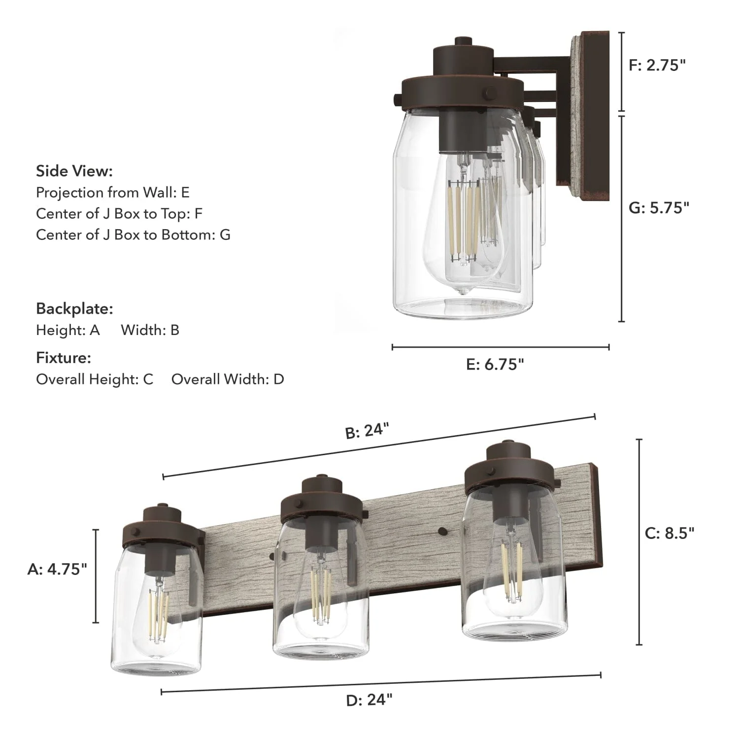 Devon Park 3 Light Vanity 8 Devon Park 3 Light Vanity