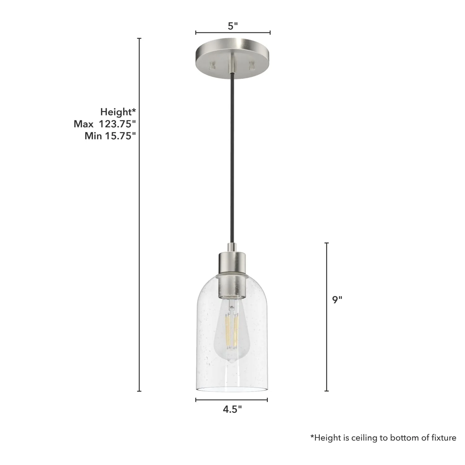 Lochemeade Clear Seeded Glass 1 Light Mini Pendant 12 Lochemeade Clear Seeded Glass 1 Light Mini Pendant