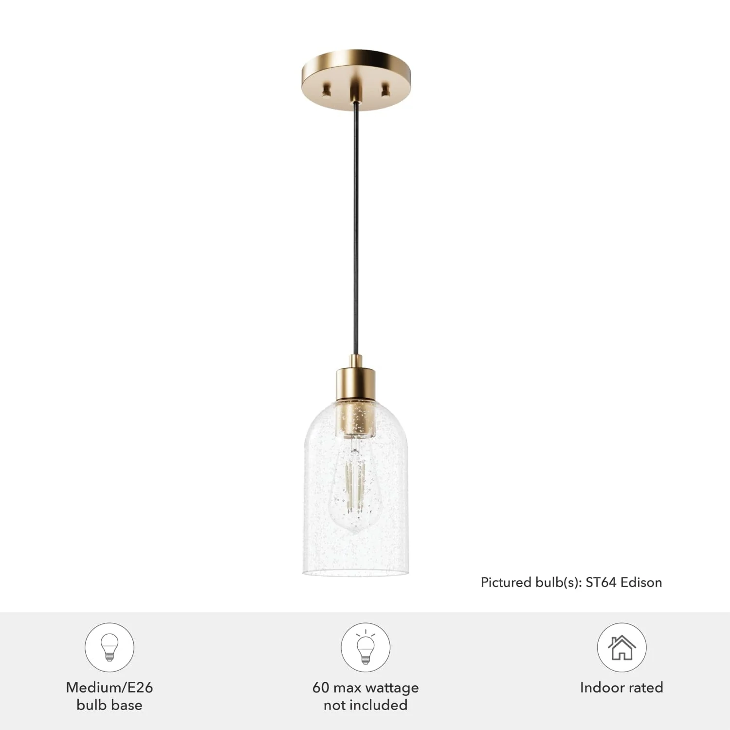 Lochemeade Clear Seeded Glass 1 Light Mini Pendant 7 Lochemeade Clear Seeded Glass 1 Light Mini Pendant