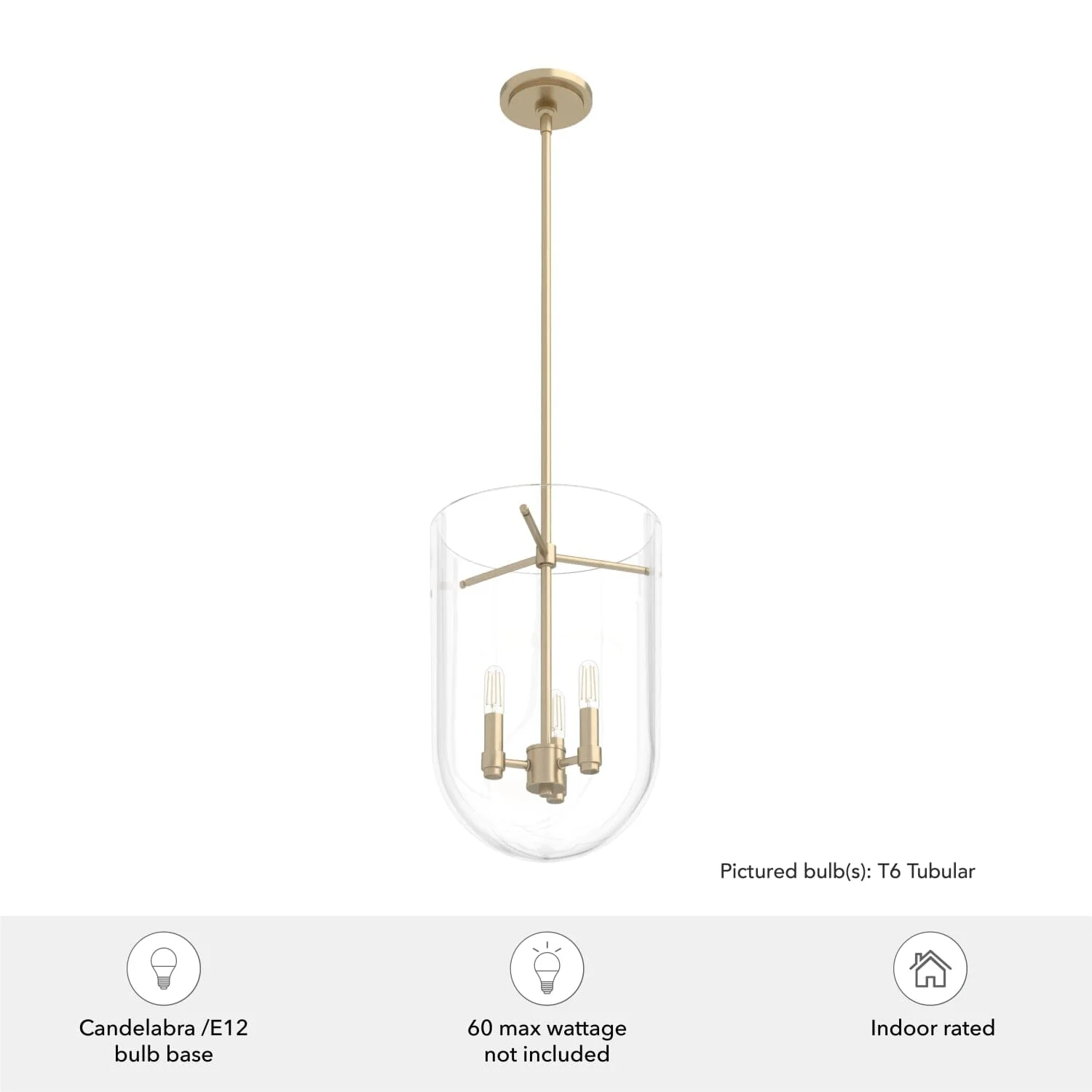 Sacha 3 Light Cloche Pendant 5 Sacha 3 Light Cloche Pendant