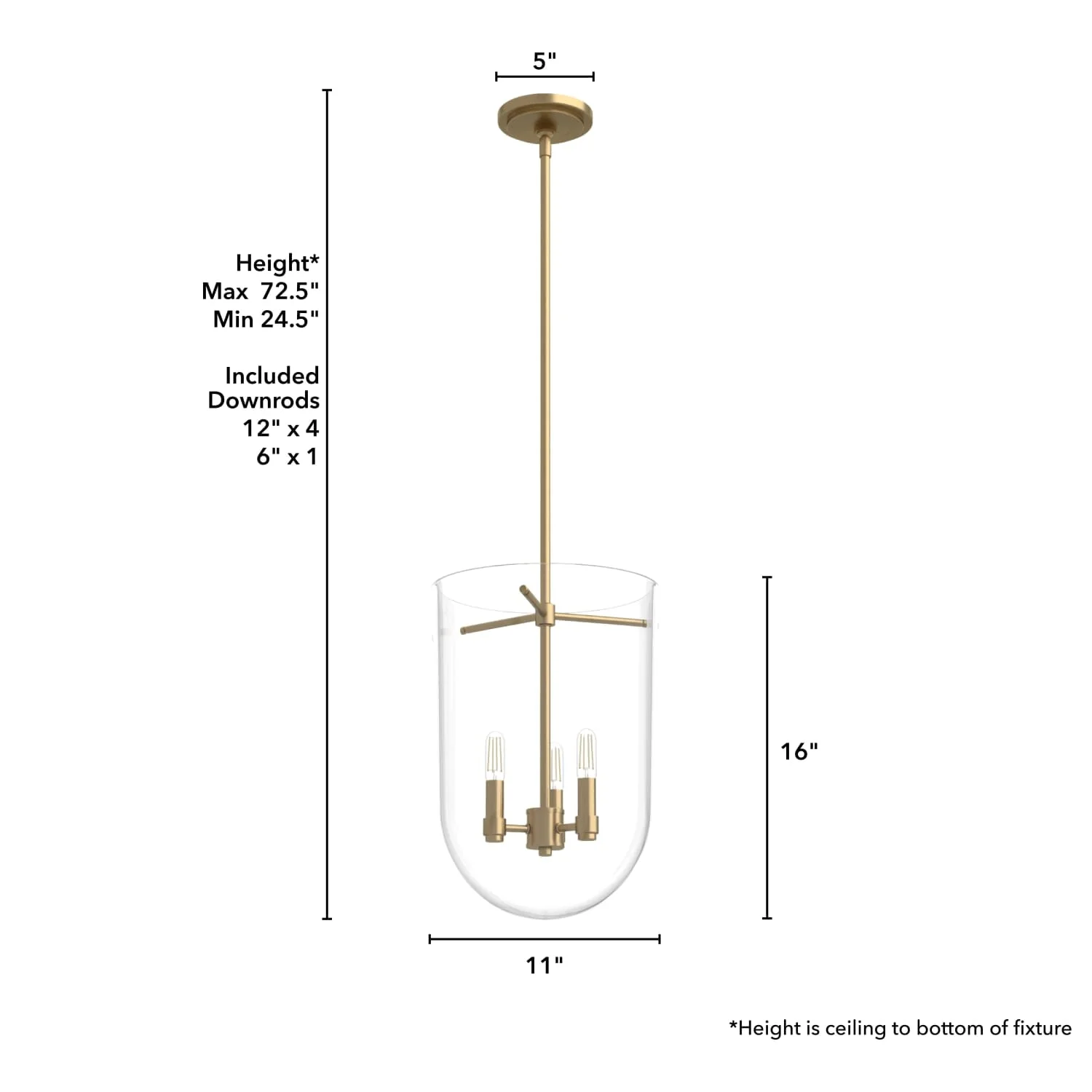 Sacha 3 Light Cloche Pendant 7 Sacha 3 Light Cloche Pendant