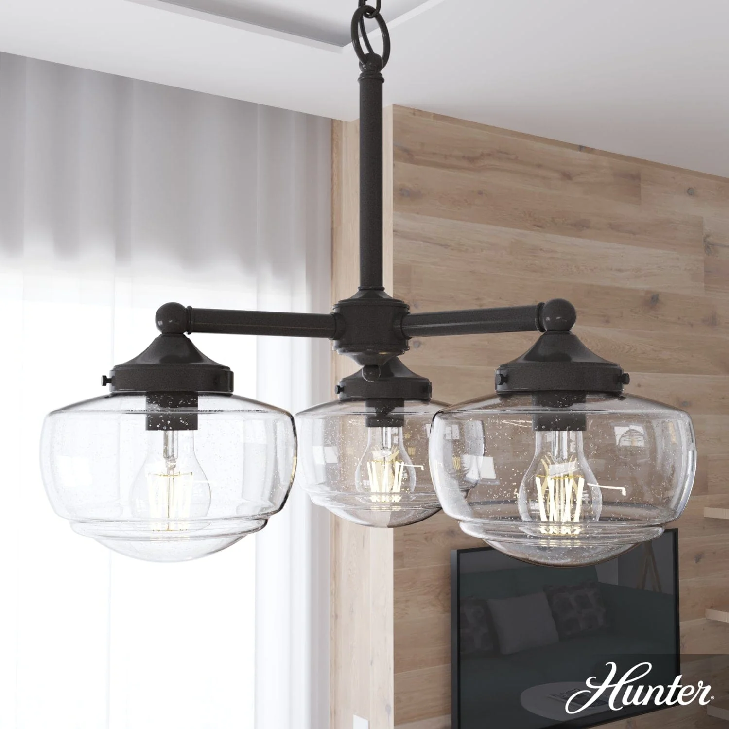 Saddle Creek Clear Seeded Glass 3 Light Chandelier 2 Saddle Creek Clear Seeded Glass 3 Light Chandelier