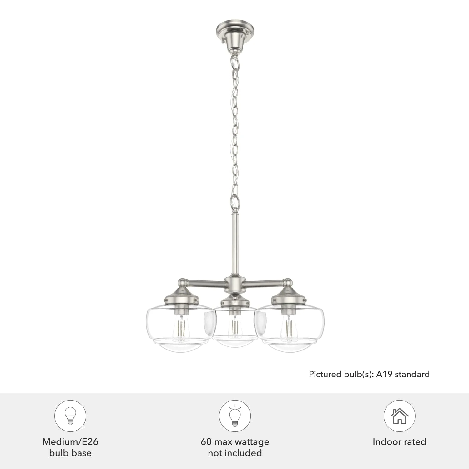Saddle Creek Clear Seeded Glass 3 Light Chandelier 5 Saddle Creek Clear Seeded Glass 3 Light Chandelier