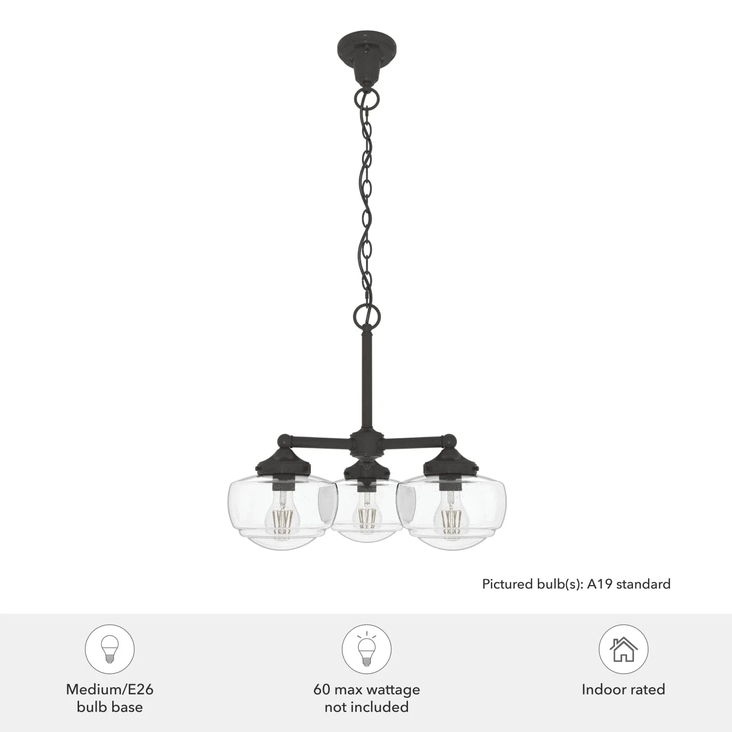 Saddle Creek Clear Seeded Glass 3 Light Chandelier 6 Saddle Creek Clear Seeded Glass 3 Light Chandelier