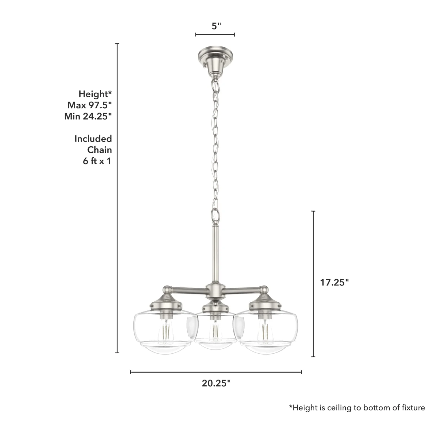 Saddle Creek Clear Seeded Glass 3 Light Chandelier 7 Saddle Creek Clear Seeded Glass 3 Light Chandelier