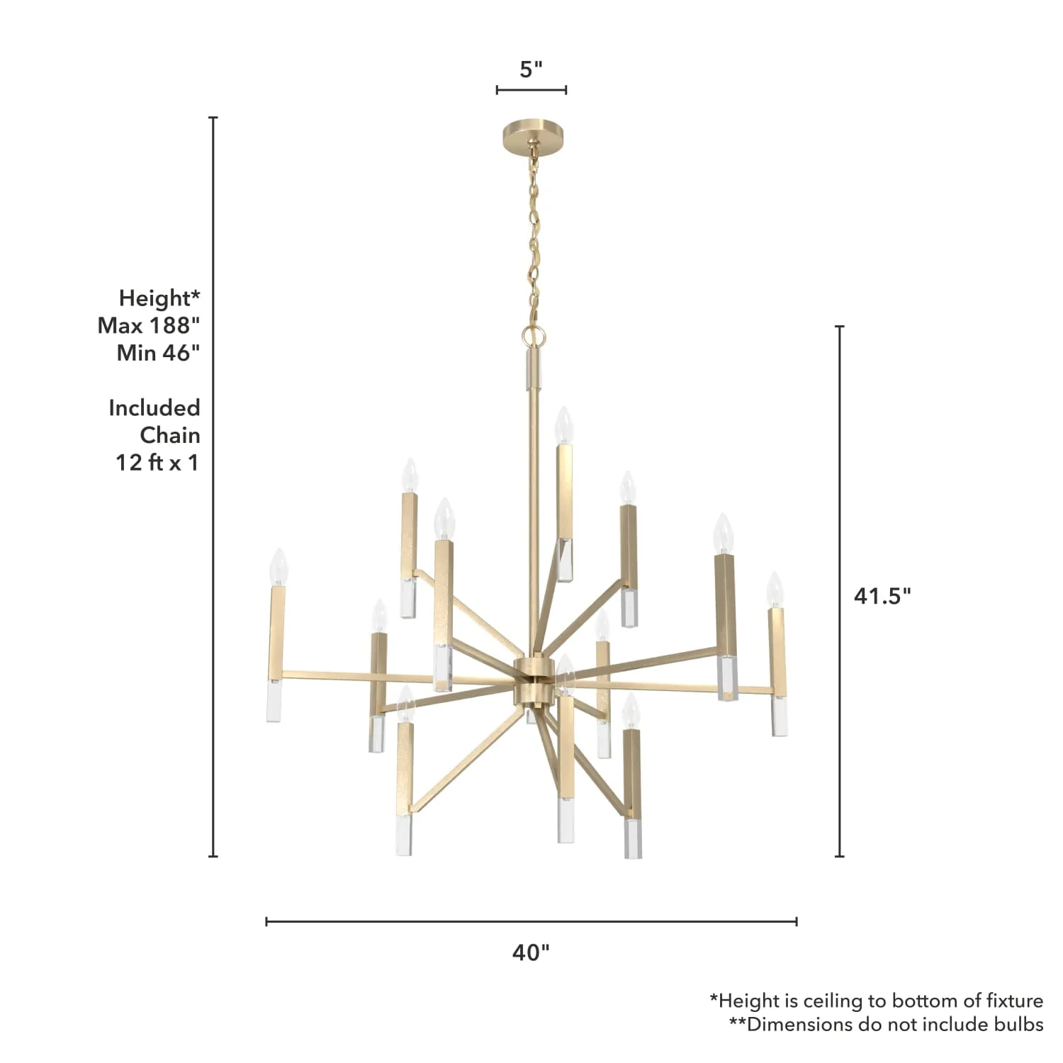 Sunjai 12 Light 3-Tier Chandelier 12 Sunjai 12 Light 3-Tier Chandelier