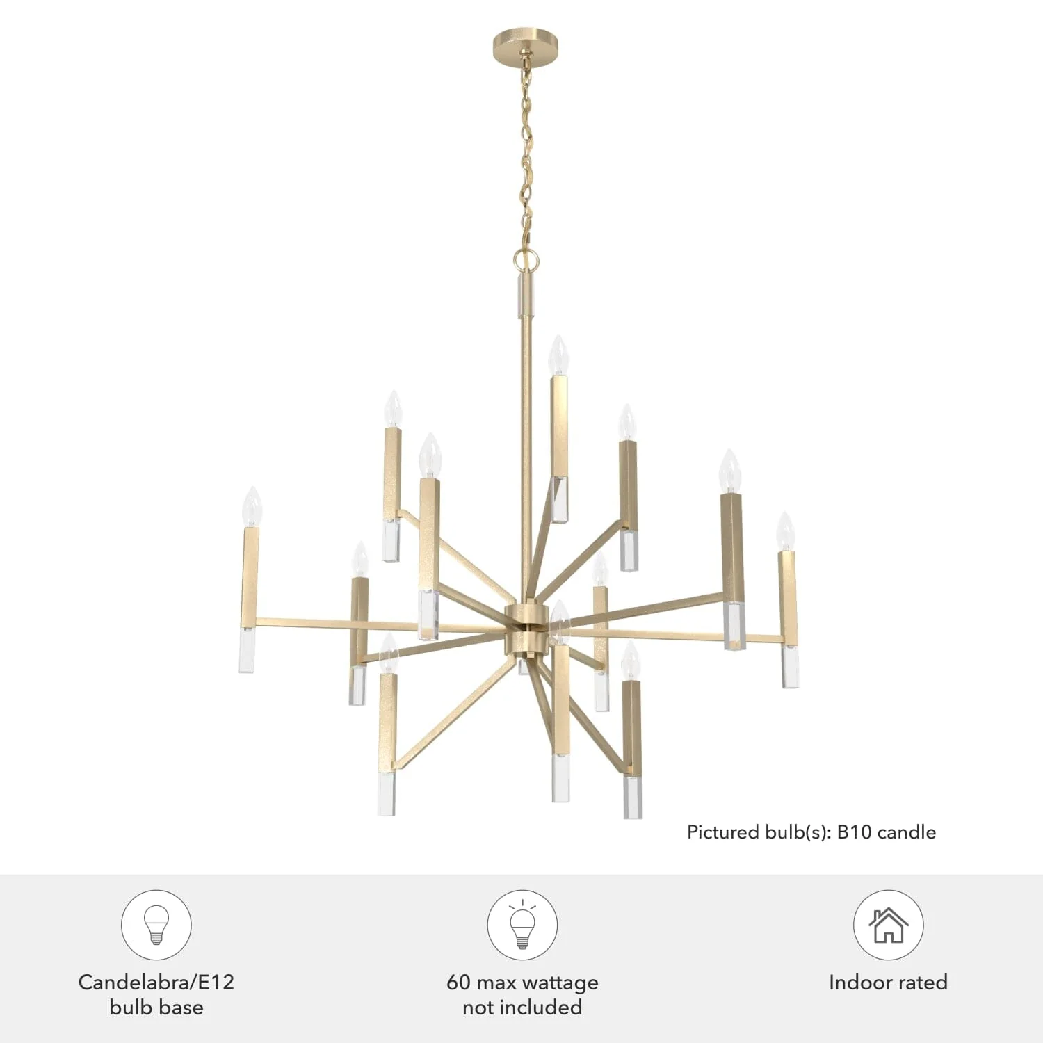 Sunjai 12 Light 3-Tier Chandelier 9 Sunjai 12 Light 3-Tier Chandelier