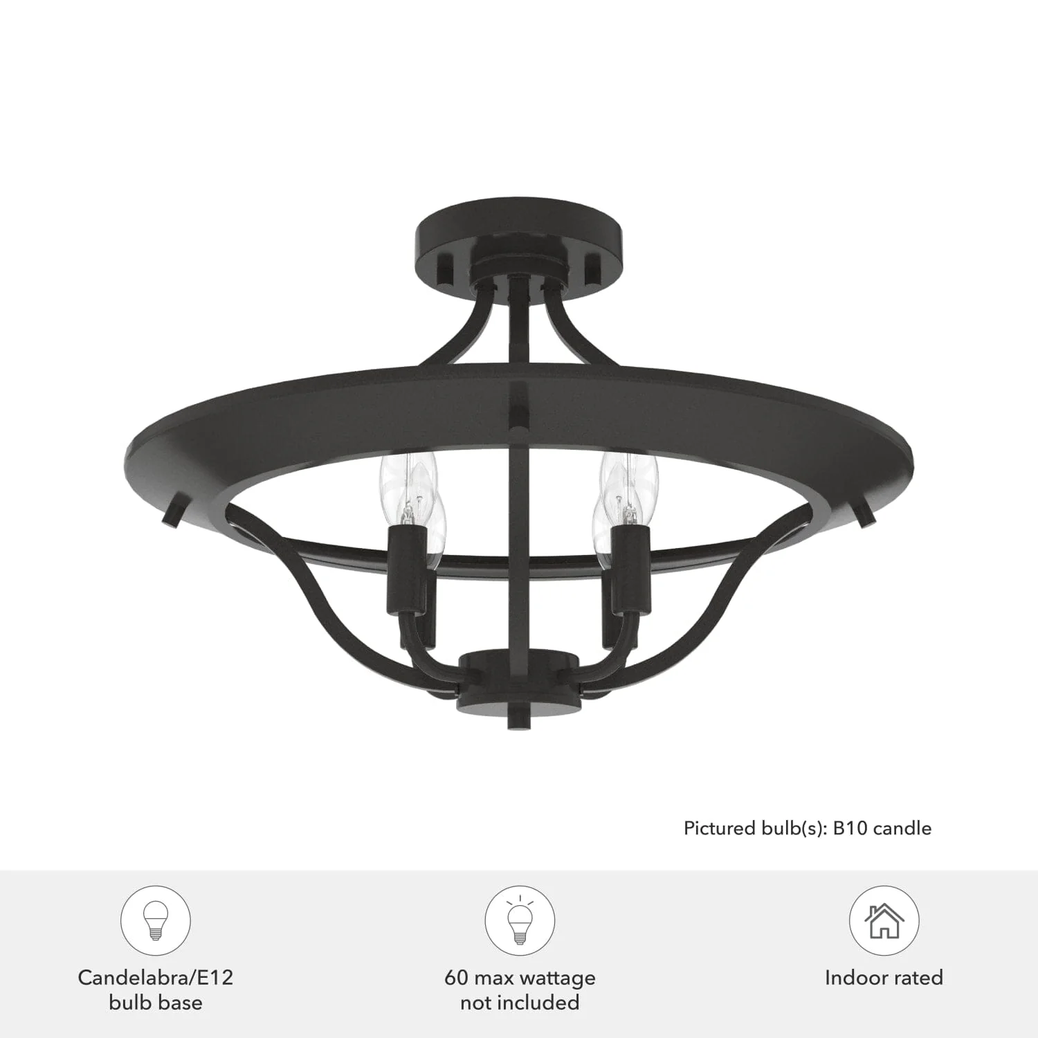Perch Point 4 Light Semi-Flush Mount 4 Perch Point 4 Light Semi-Flush Mount