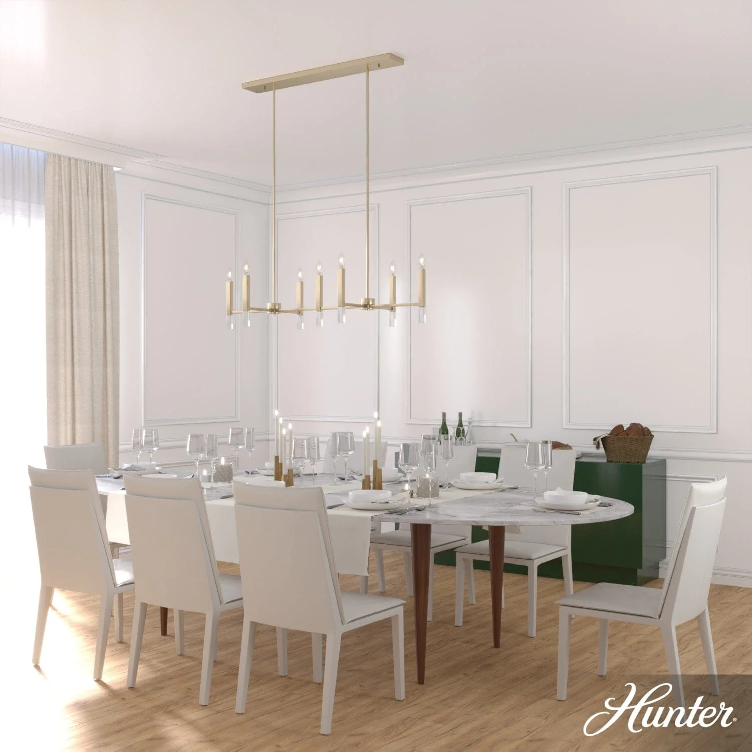Sunjai 7 Light Linear Chandelier 3 Sunjai 7 Light Linear Chandelier