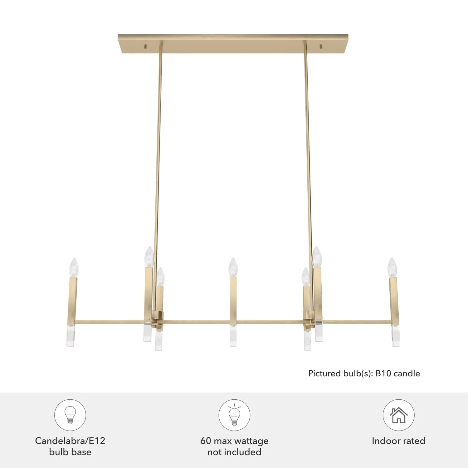 Sunjai 7 Light Linear Chandelier 5 Sunjai 7 Light Linear Chandelier