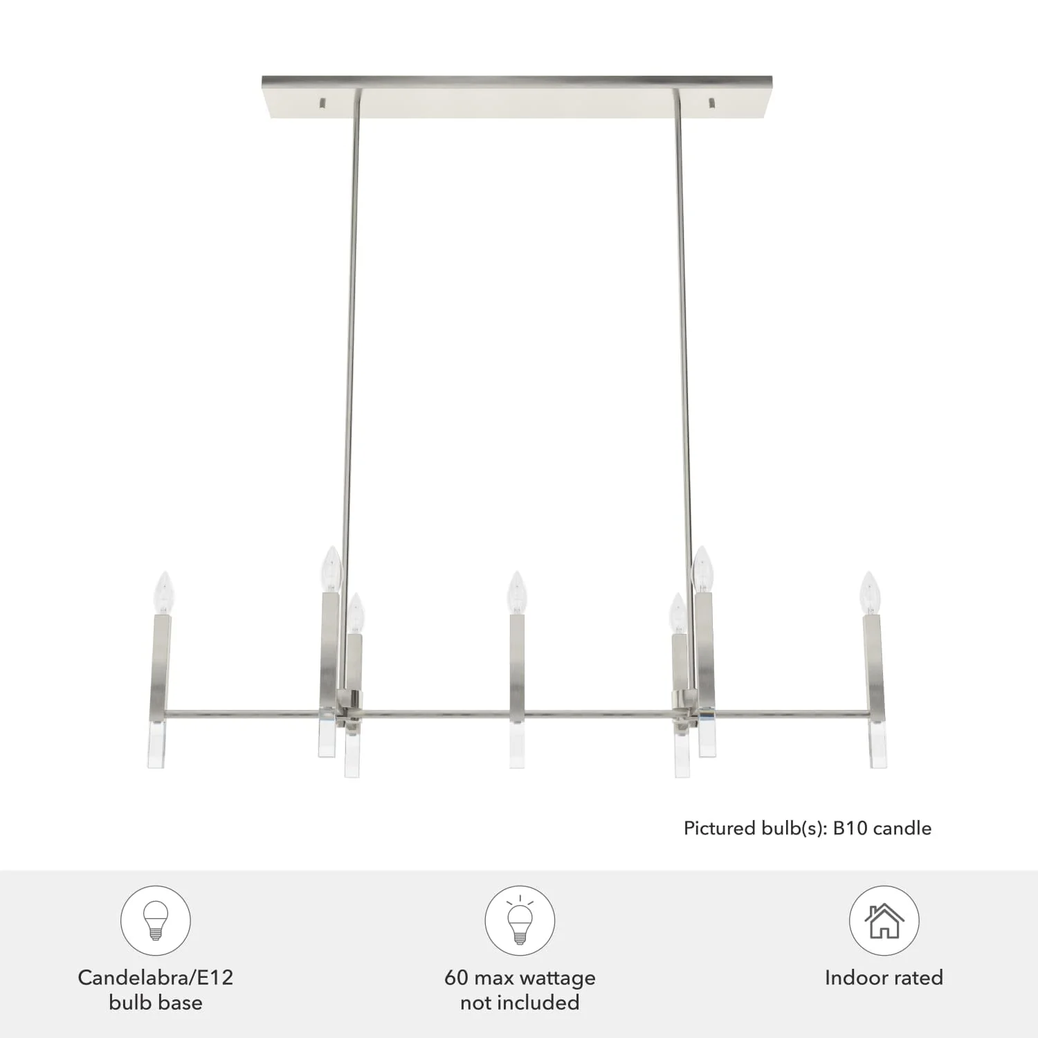 Sunjai 7 Light Linear Chandelier 6 Sunjai 7 Light Linear Chandelier