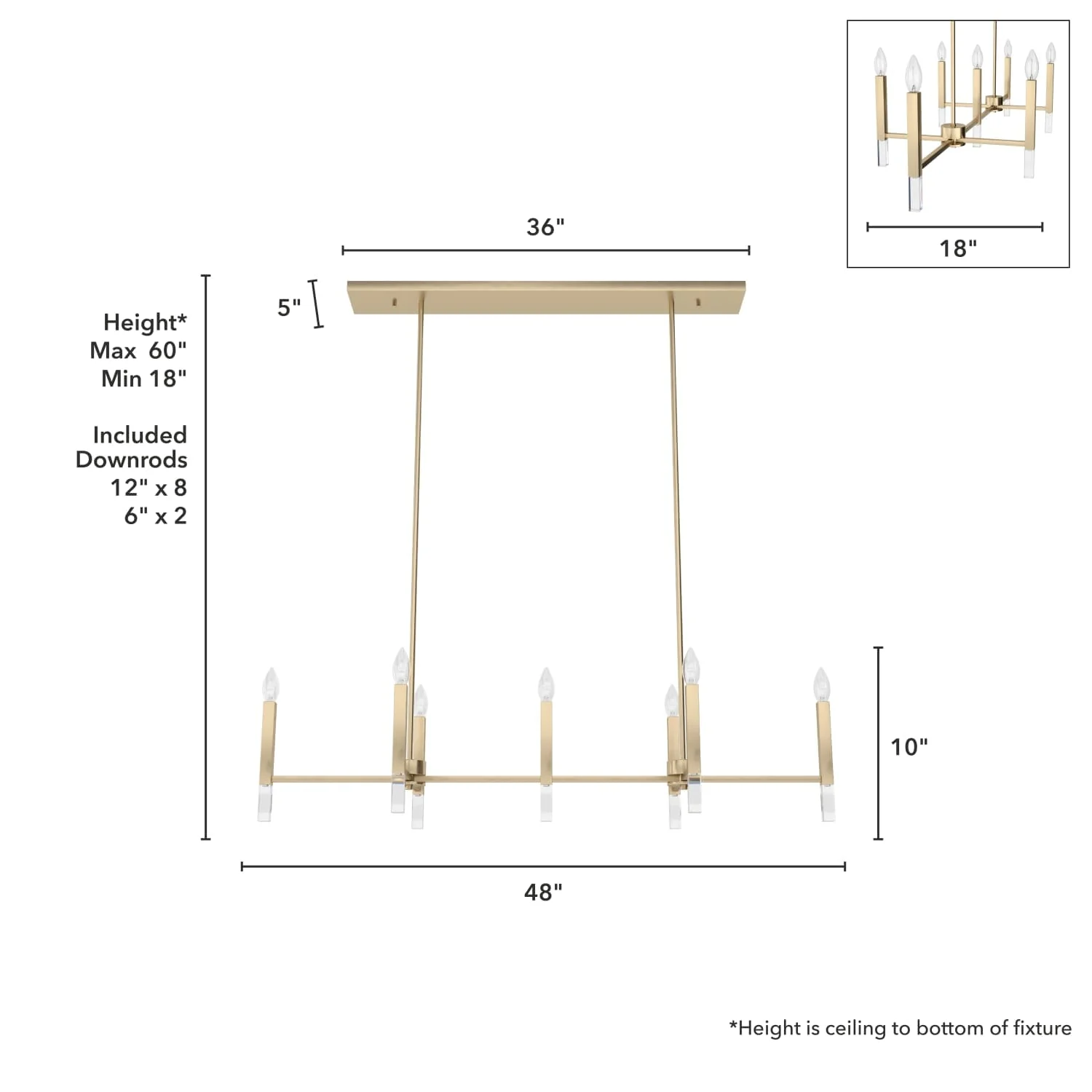 Sunjai 7 Light Linear Chandelier 7 Sunjai 7 Light Linear Chandelier