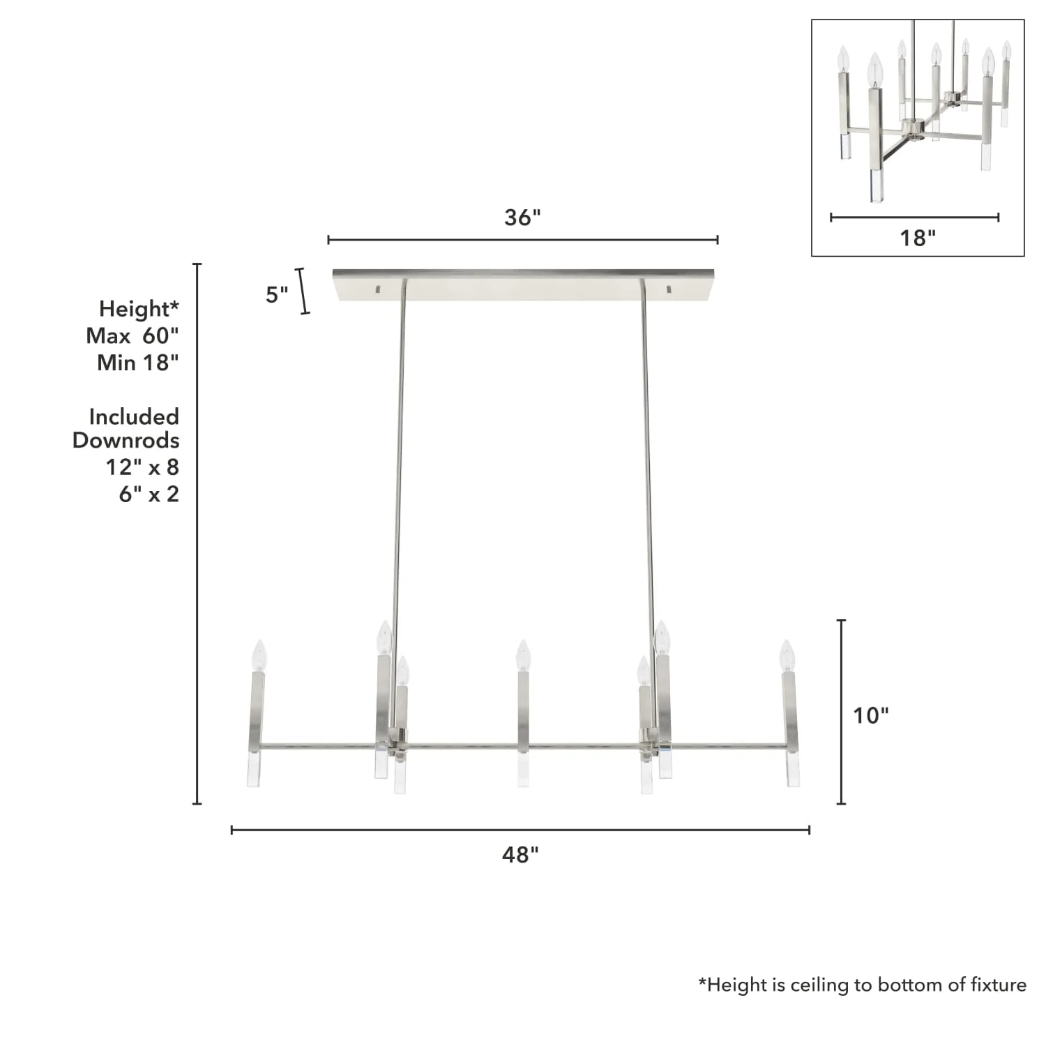 Sunjai 7 Light Linear Chandelier 8 Sunjai 7 Light Linear Chandelier