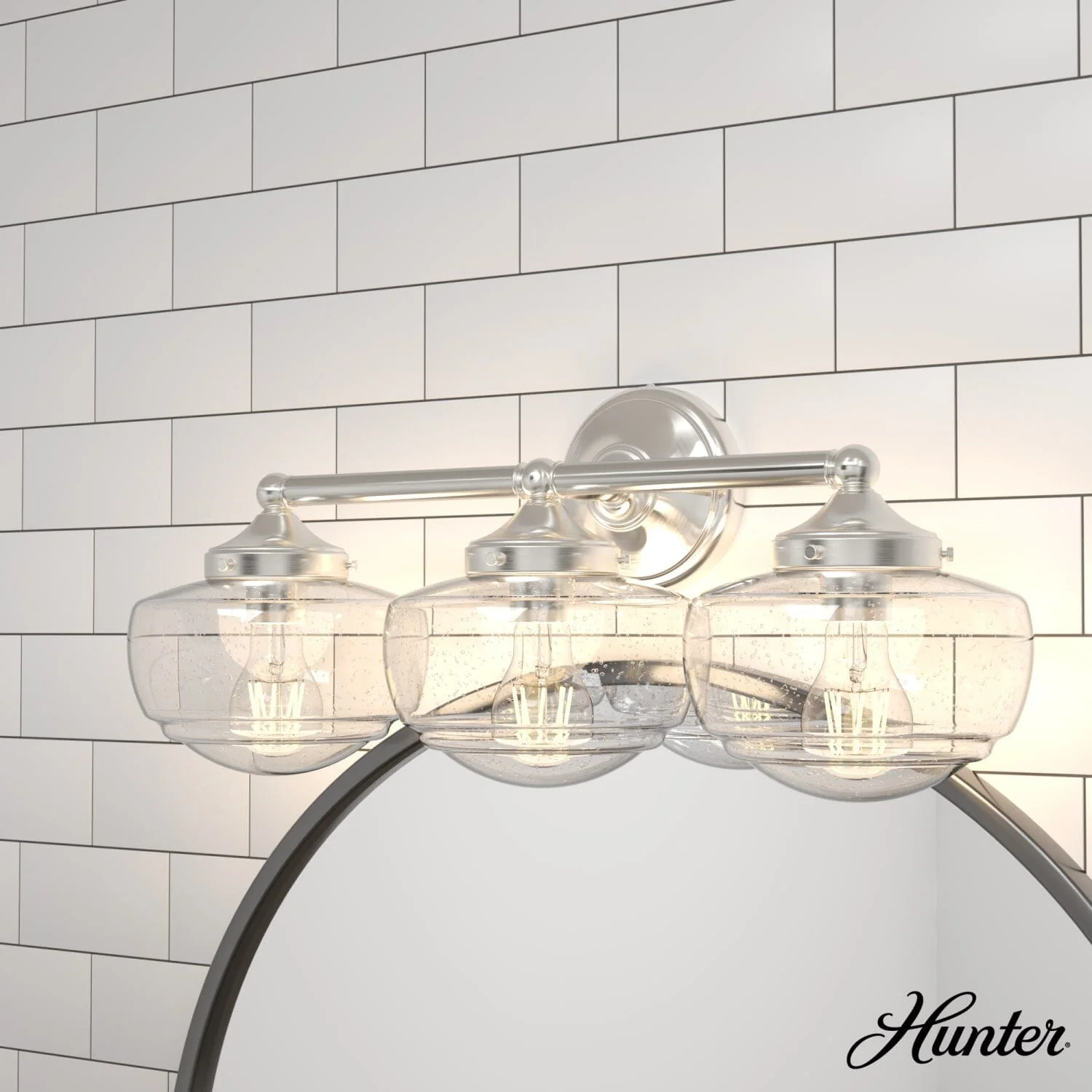 Saddle Creek Clear Seeded Glass 3 Light Vanity 1 Saddle Creek Clear Seeded Glass 3 Light Vanity