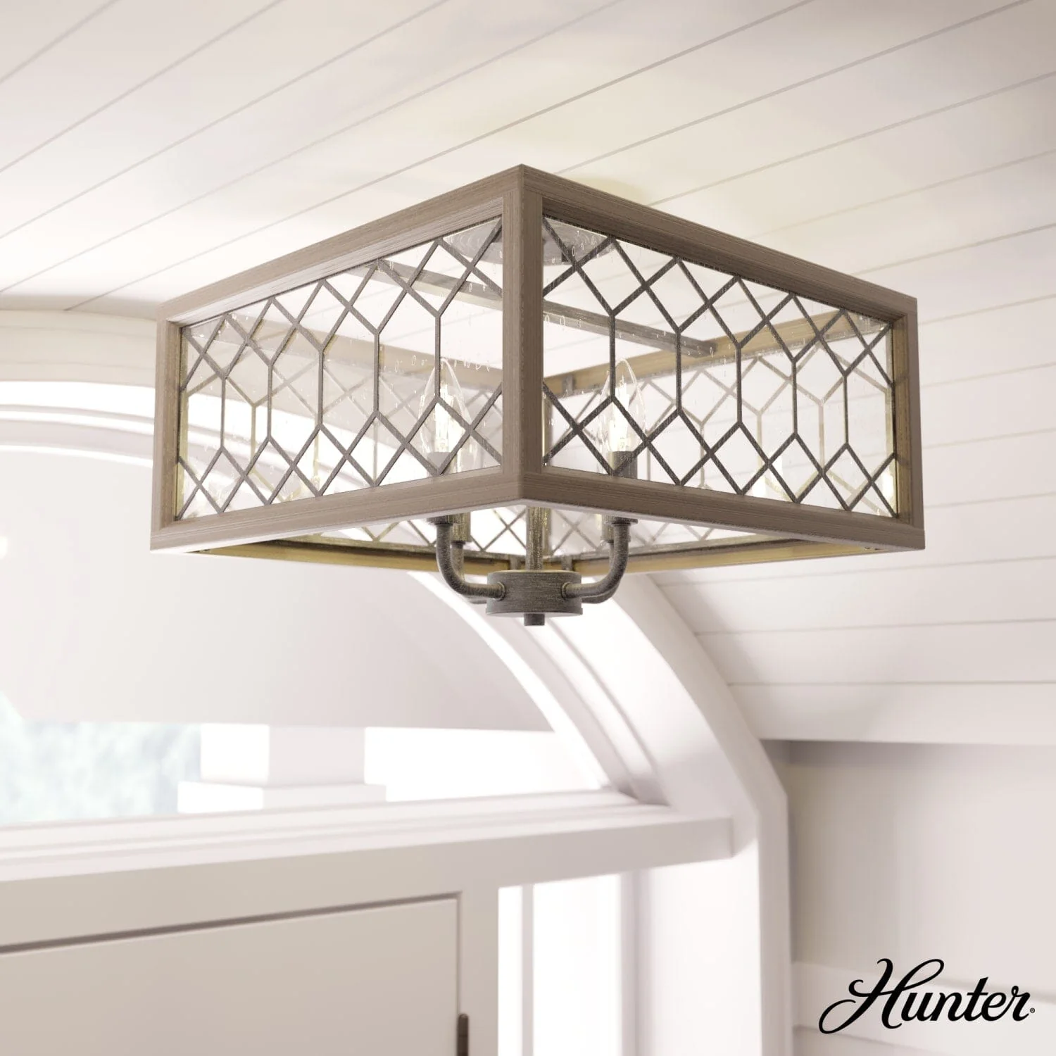 Chevron 4 Light Semi-Flush Mount