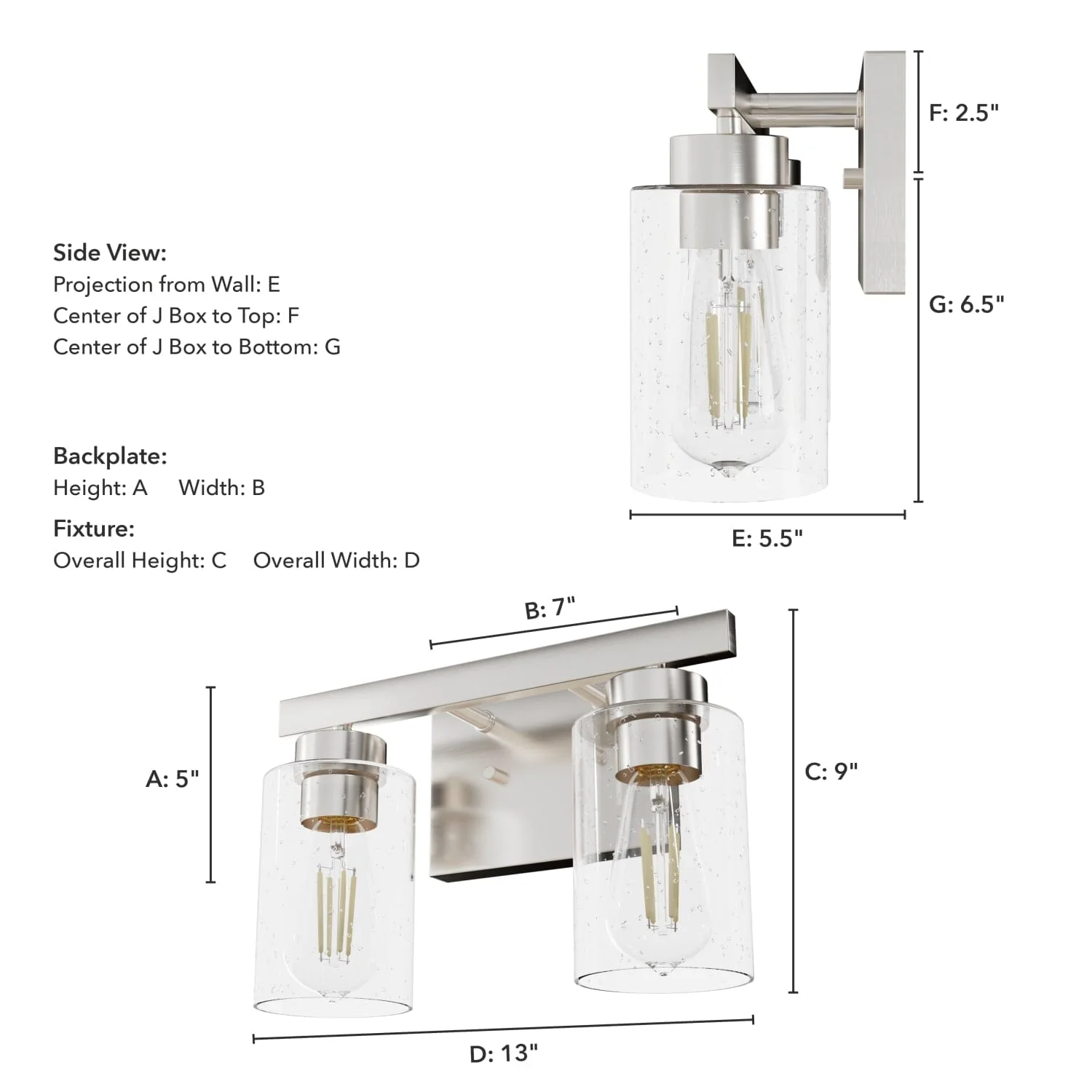 Hartland 2 Light Vanity 8 Hartland 2 Light Vanity